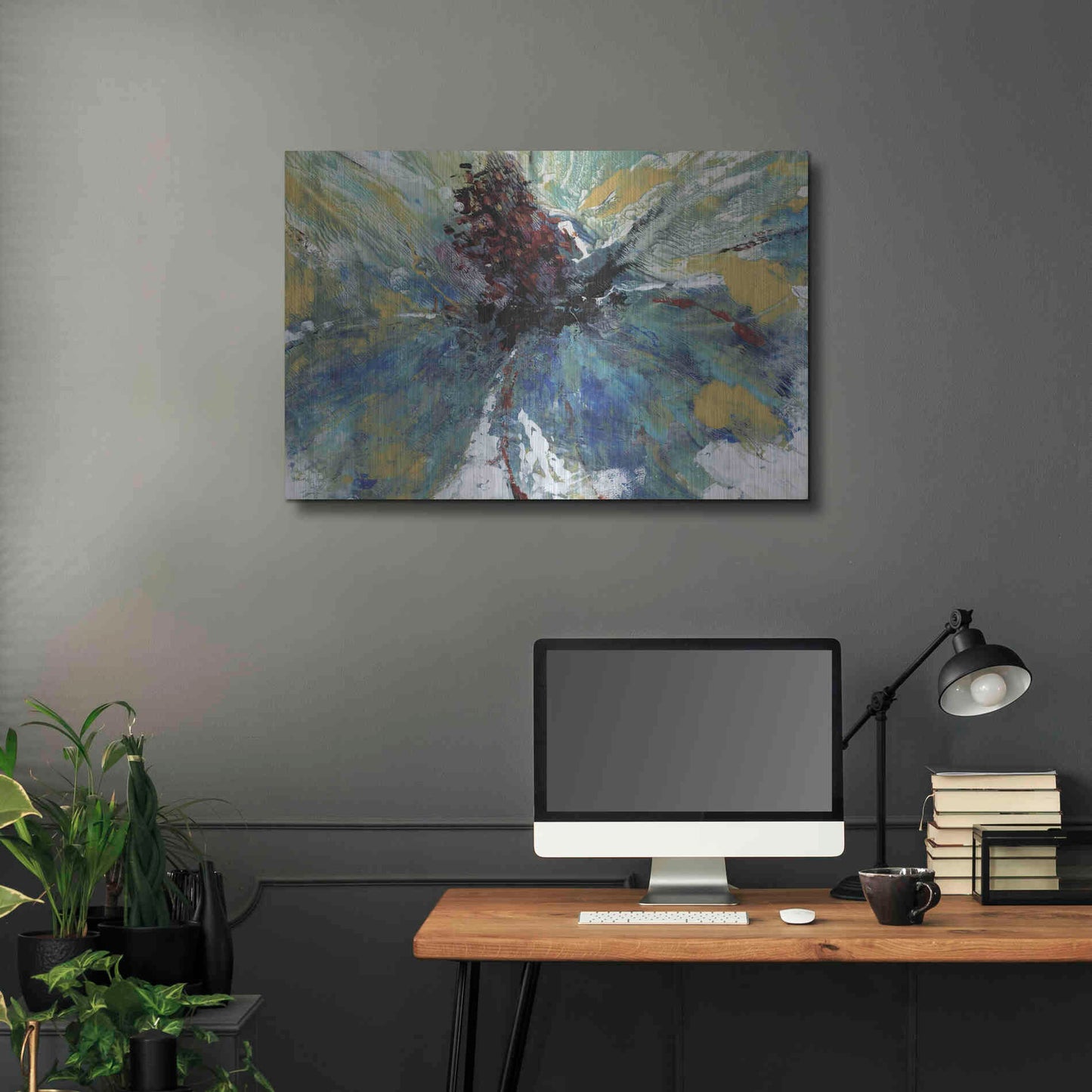 Luxe Metal Art 'Blue Splash I' by Tim O'Toole, Metal Wall Art,36x24