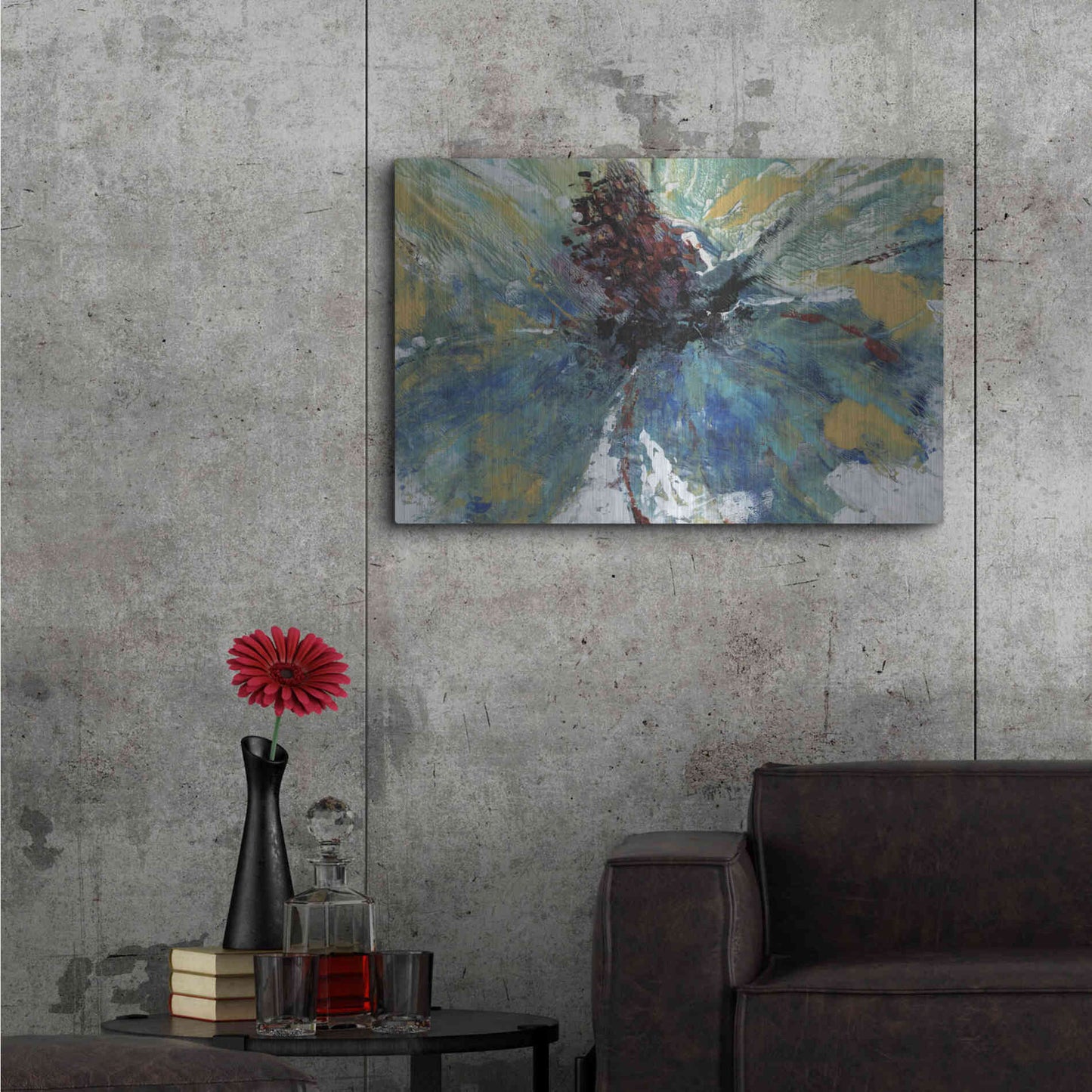 Luxe Metal Art 'Blue Splash I' by Tim O'Toole, Metal Wall Art,36x24