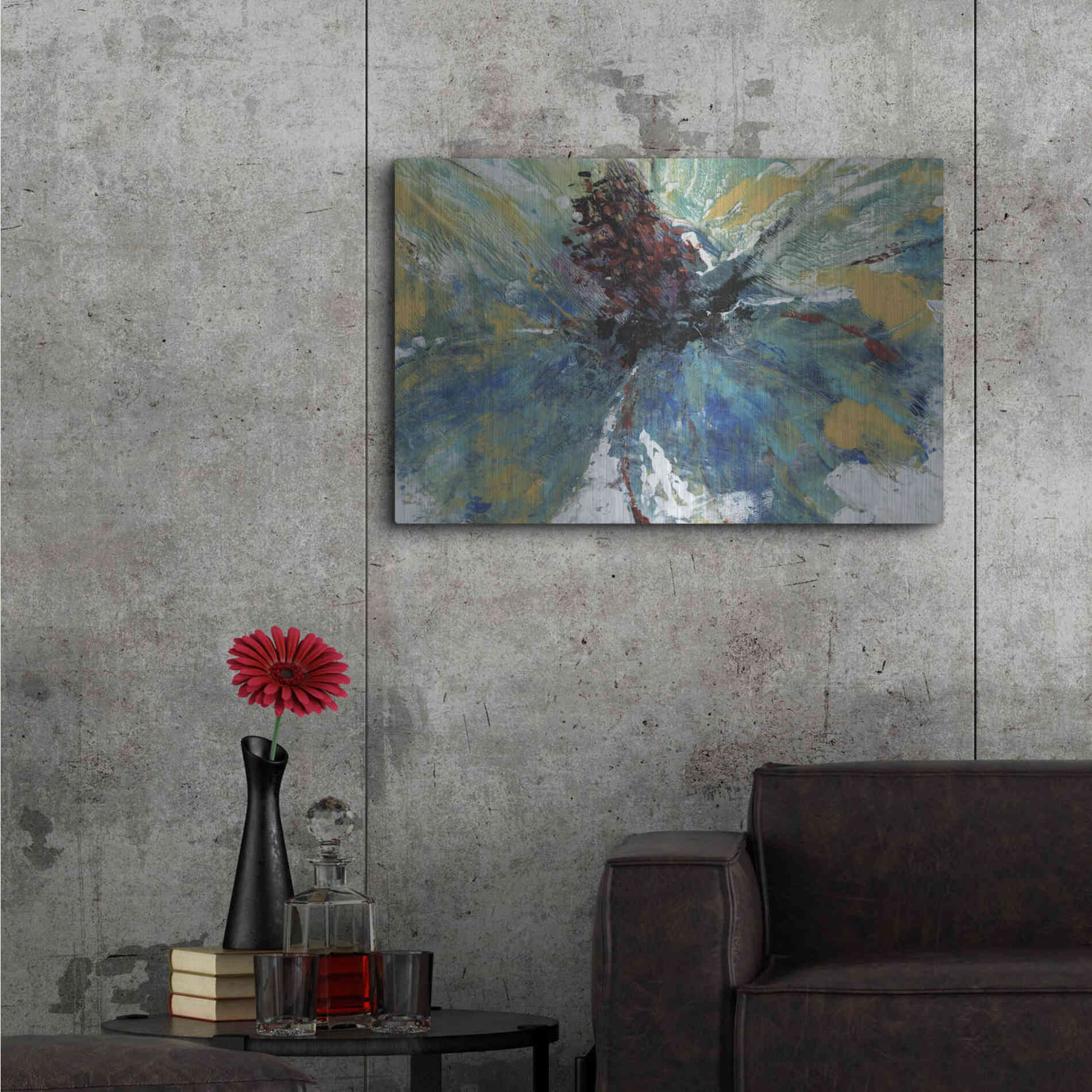 Luxe Metal Art 'Blue Splash I' by Tim O'Toole, Metal Wall Art,36x24