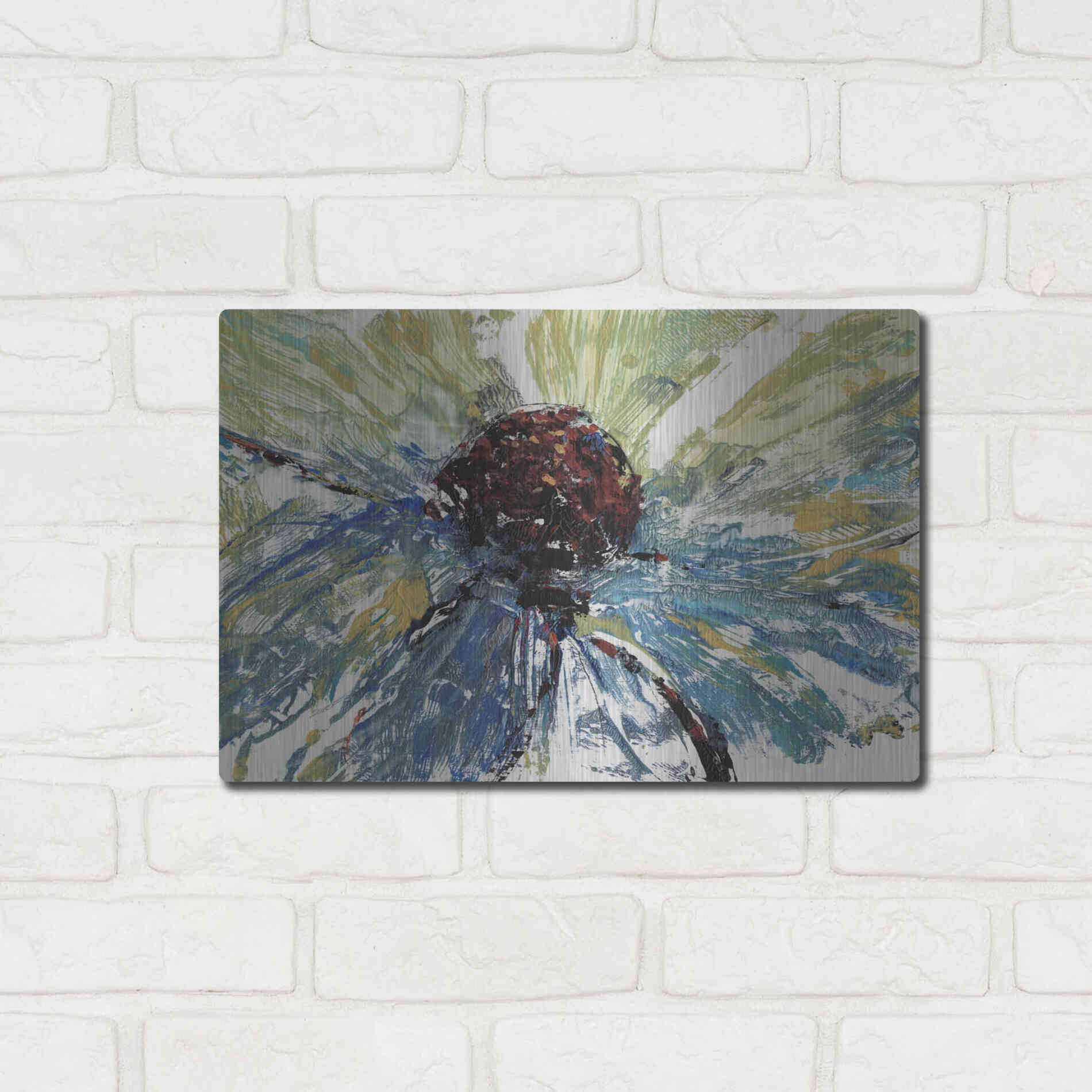 Luxe Metal Art 'Blue Splash II' by Tim O'Toole, Metal Wall Art,16x12