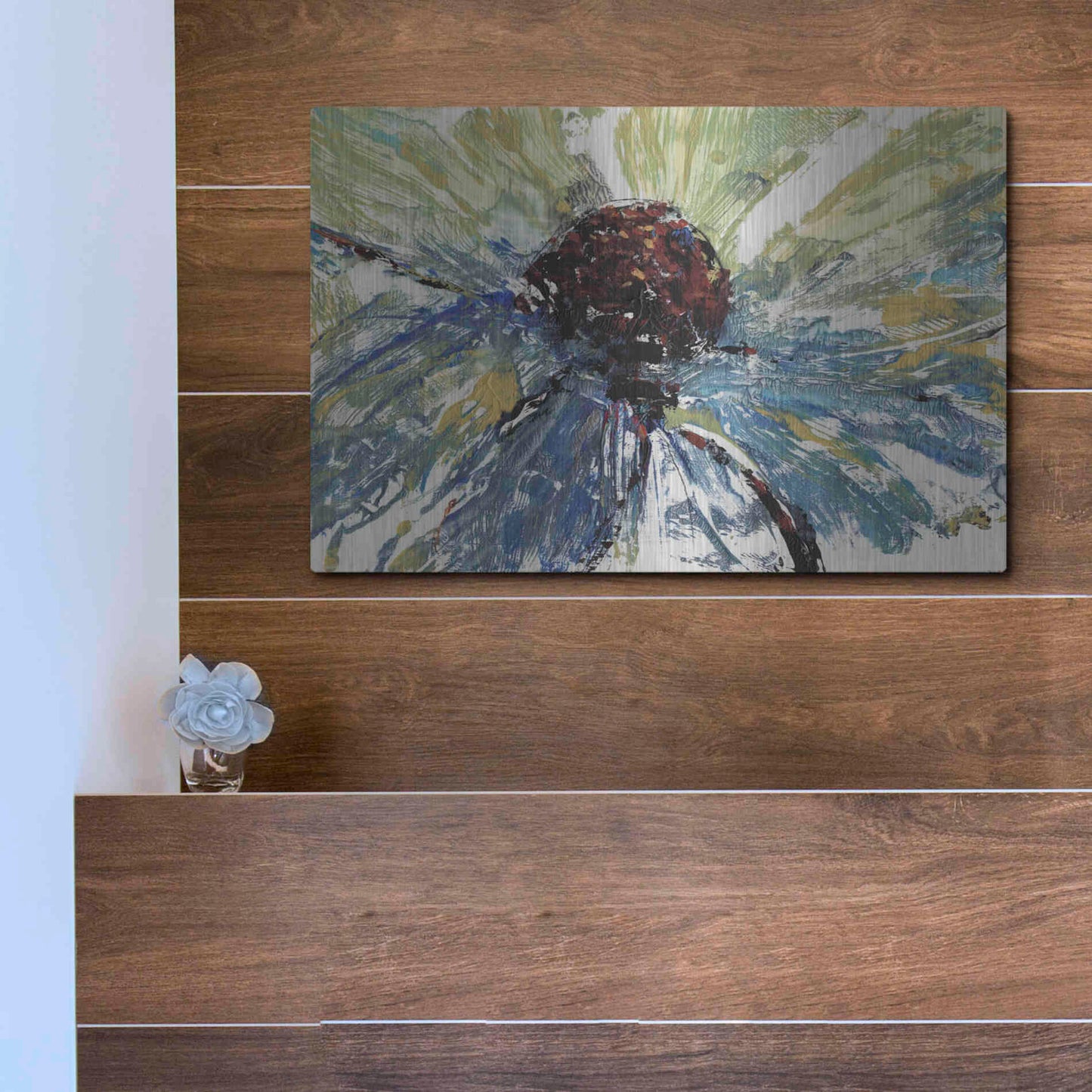 Luxe Metal Art 'Blue Splash II' by Tim O'Toole, Metal Wall Art,16x12