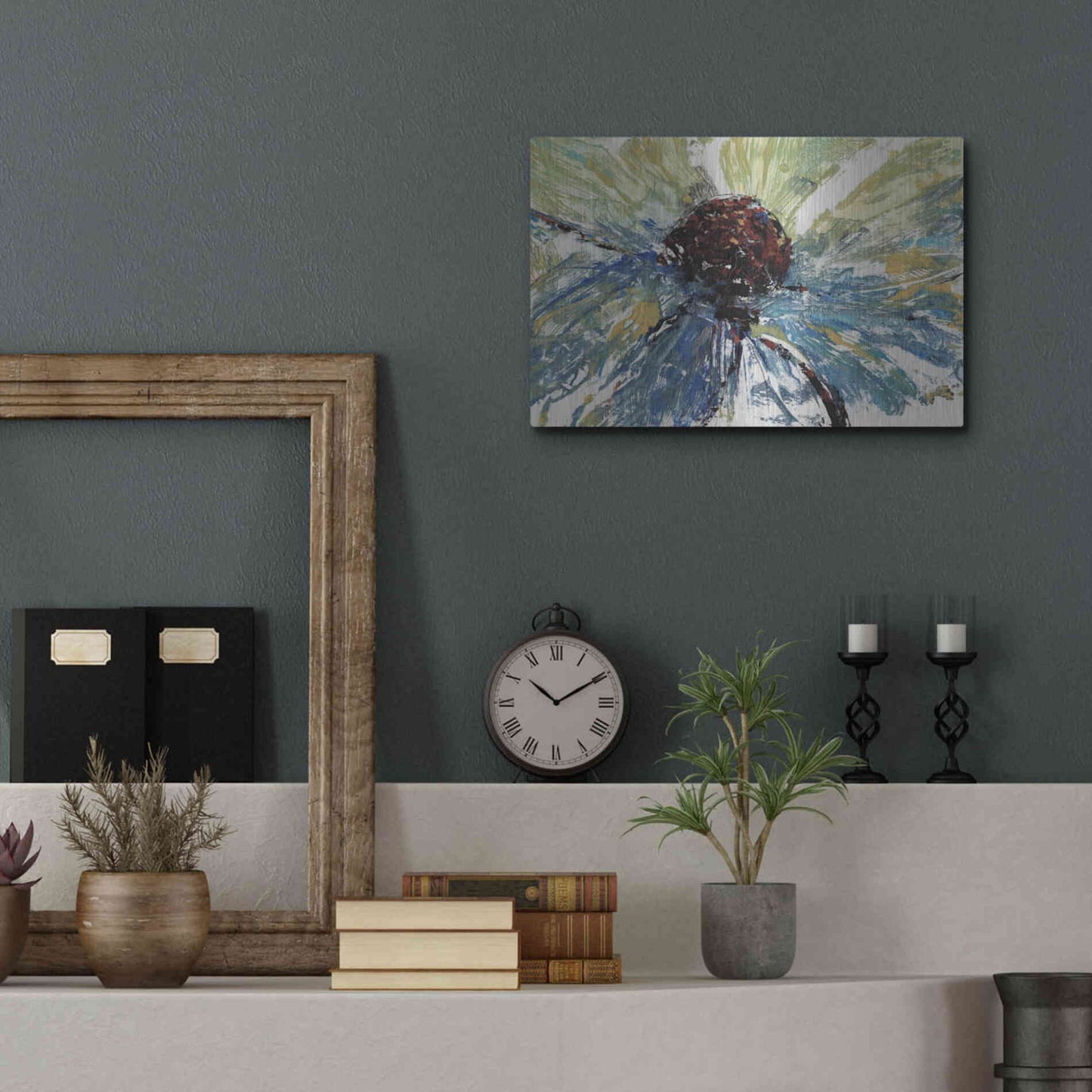 Luxe Metal Art 'Blue Splash II' by Tim O'Toole, Metal Wall Art,16x12