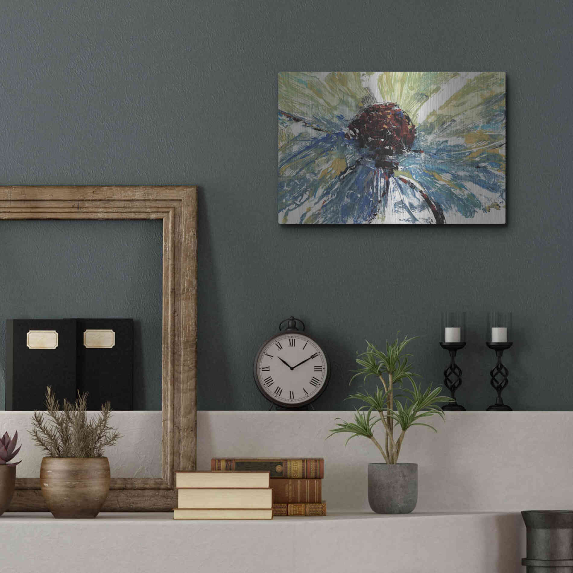 Luxe Metal Art 'Blue Splash II' by Tim O'Toole, Metal Wall Art,16x12
