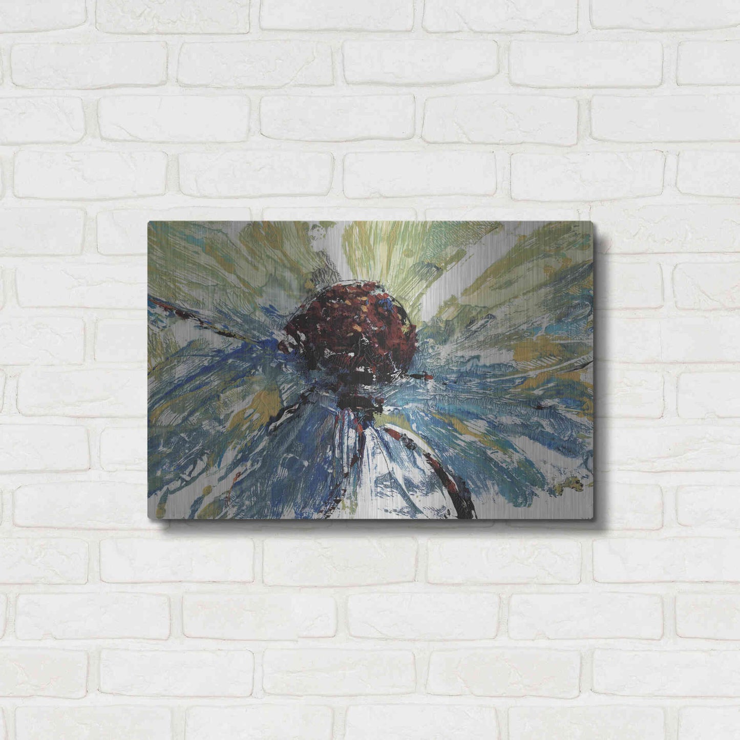 Luxe Metal Art 'Blue Splash II' by Tim O'Toole, Metal Wall Art,24x16