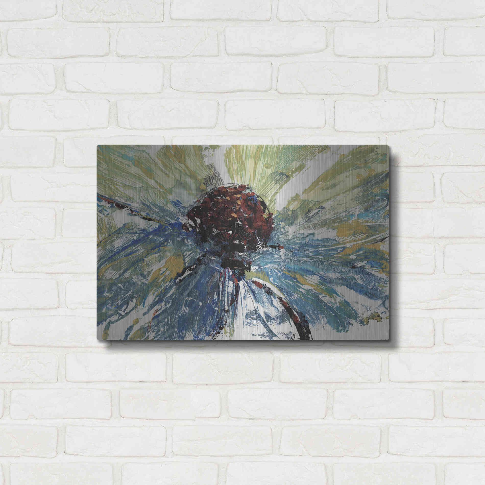 Luxe Metal Art 'Blue Splash II' by Tim O'Toole, Metal Wall Art,24x16