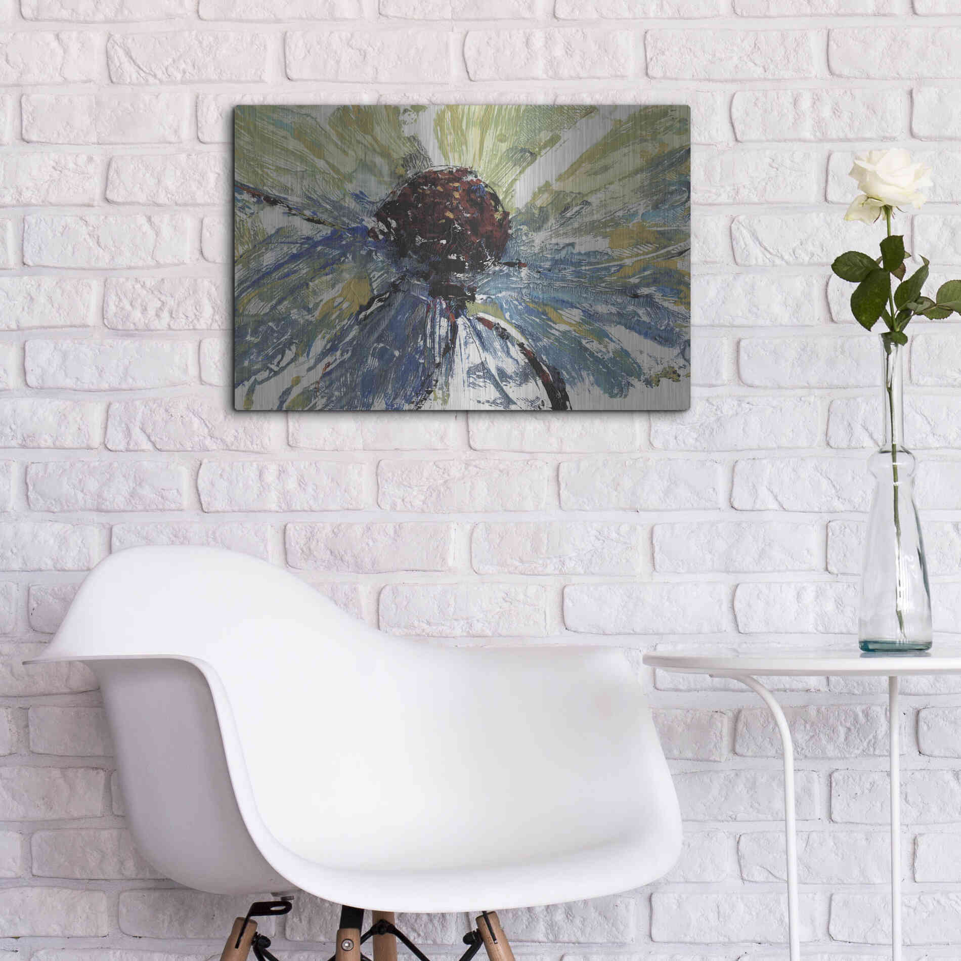 Luxe Metal Art 'Blue Splash II' by Tim O'Toole, Metal Wall Art,24x16
