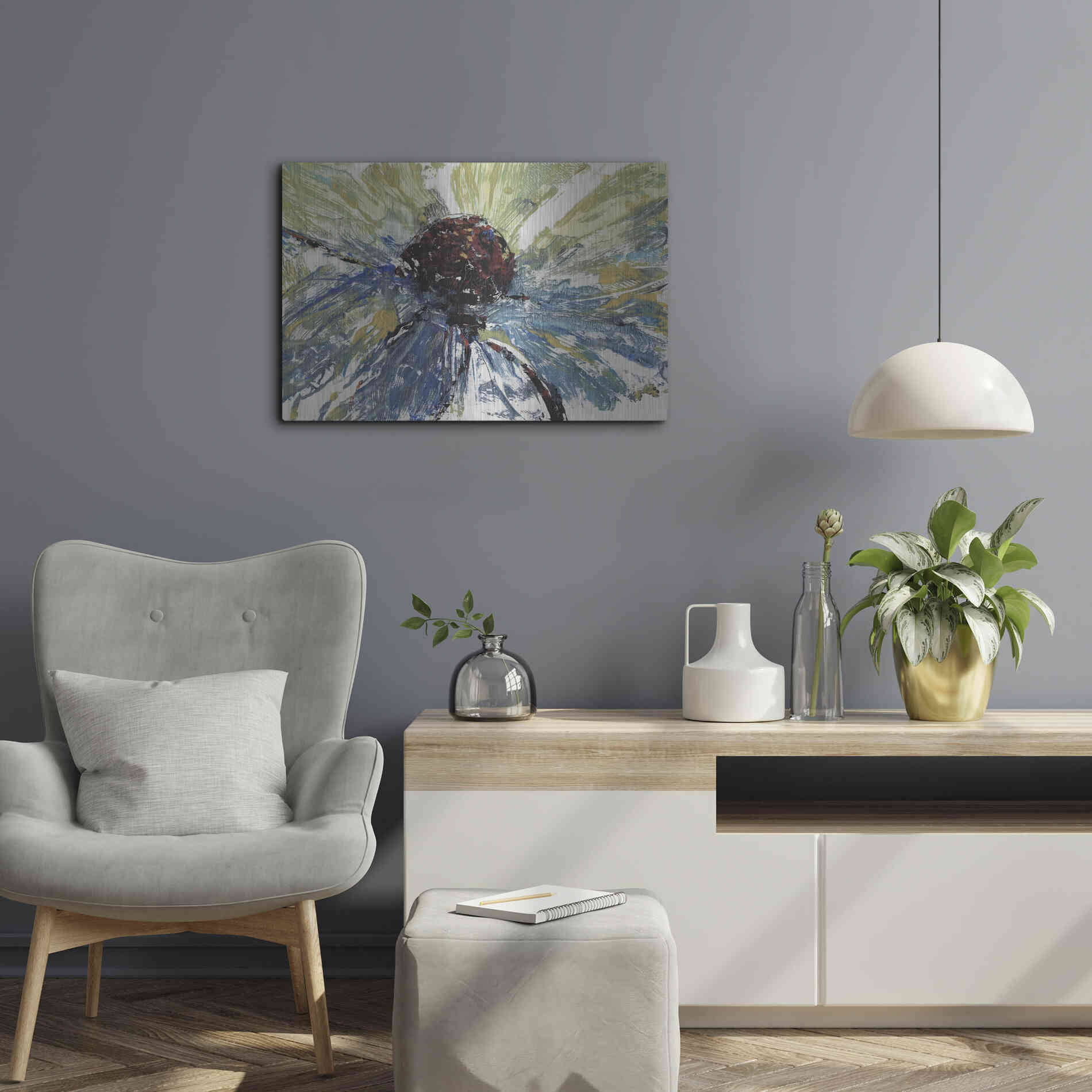 Luxe Metal Art 'Blue Splash II' by Tim O'Toole, Metal Wall Art,24x16
