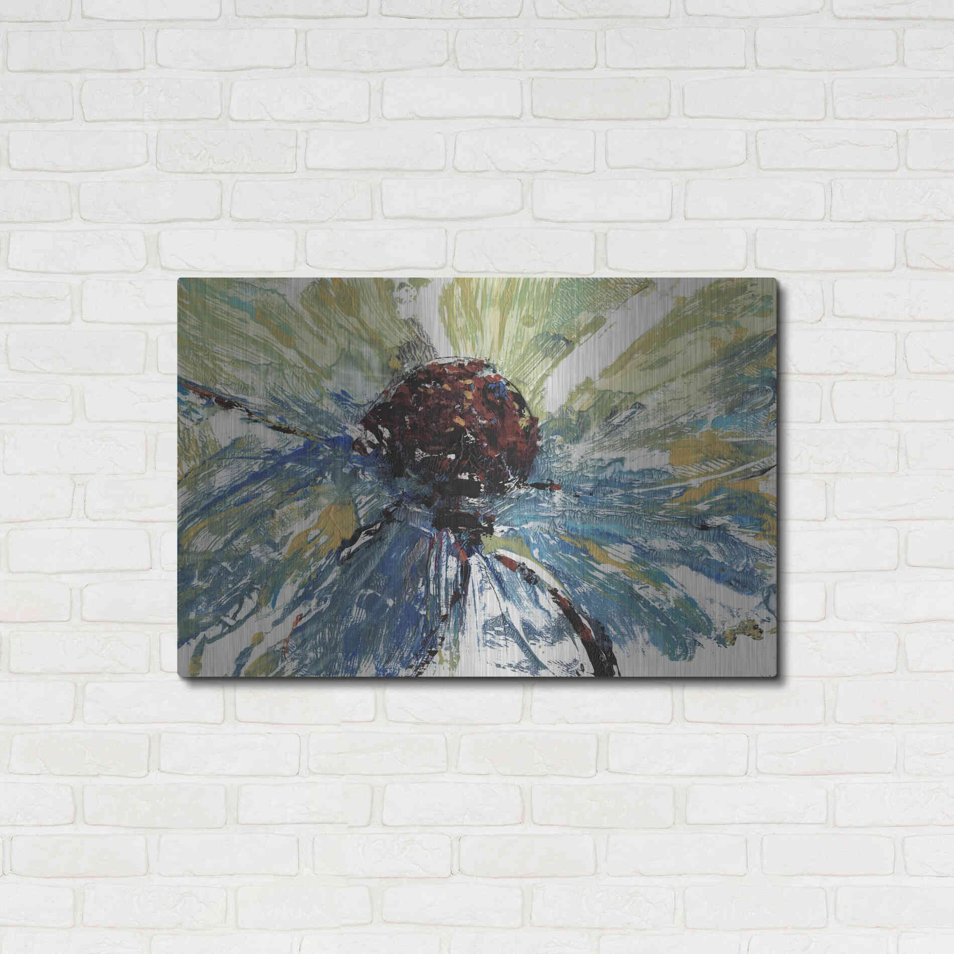 Luxe Metal Art 'Blue Splash II' by Tim O'Toole, Metal Wall Art,36x24