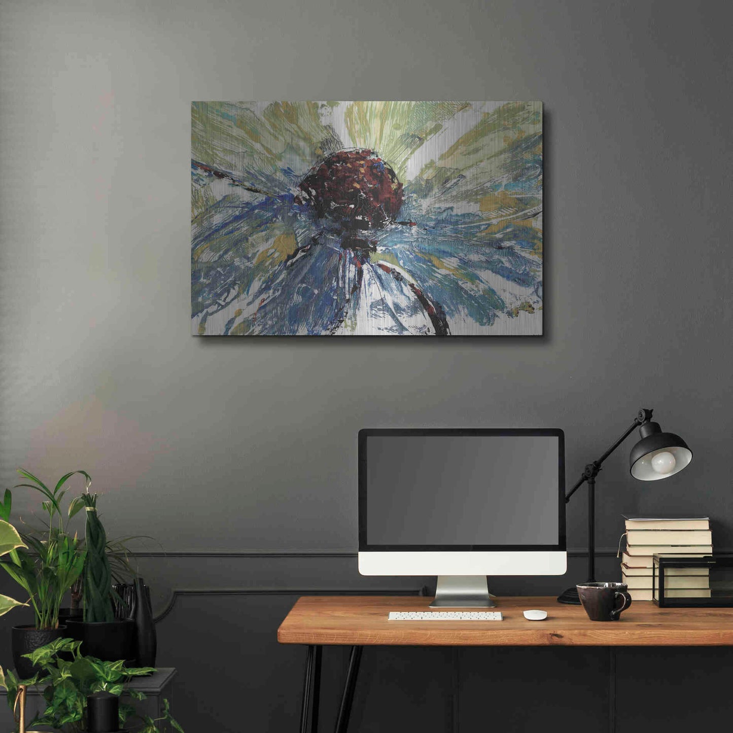 Luxe Metal Art 'Blue Splash II' by Tim O'Toole, Metal Wall Art,36x24