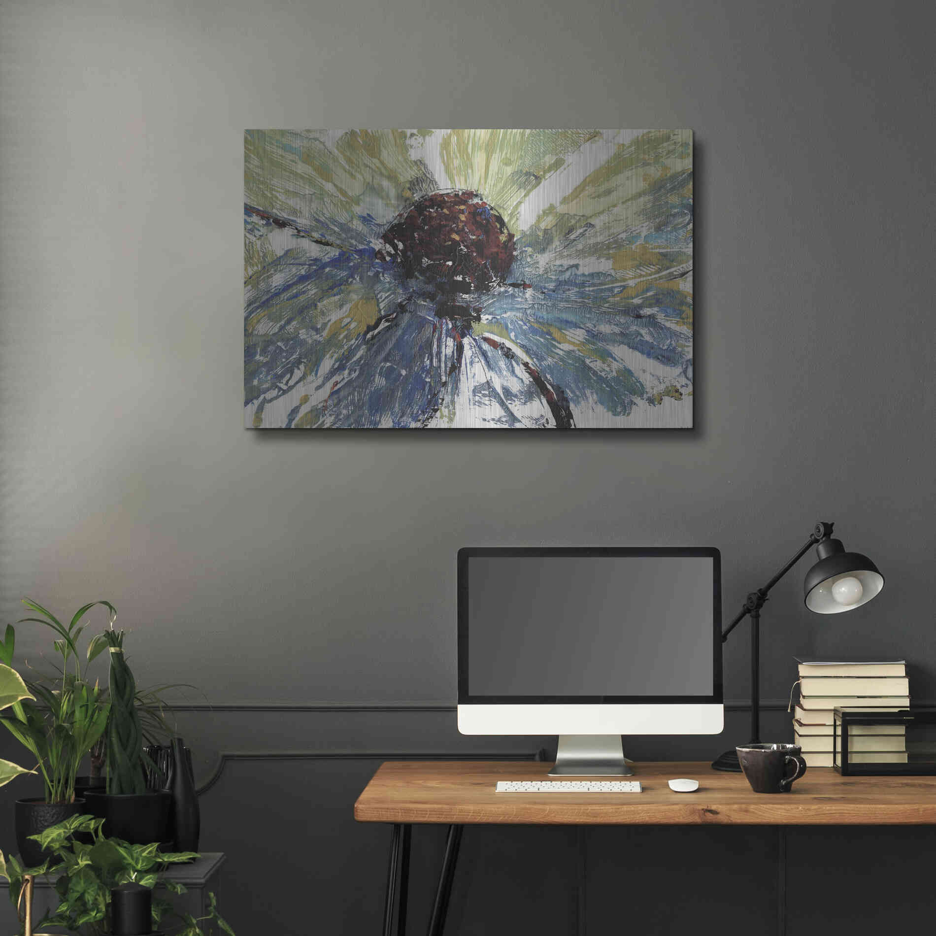 Luxe Metal Art 'Blue Splash II' by Tim O'Toole, Metal Wall Art,36x24