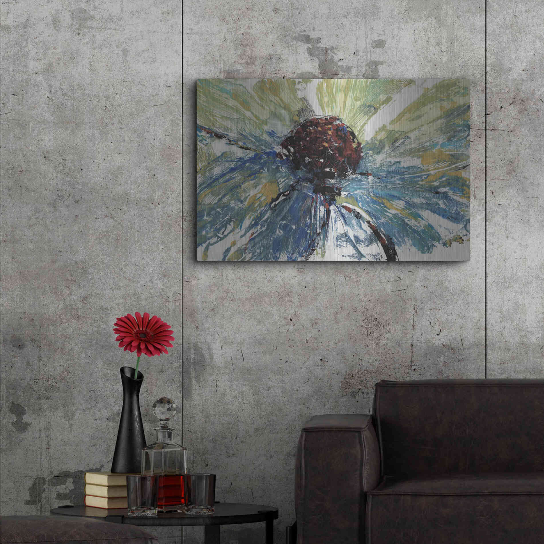 Luxe Metal Art 'Blue Splash II' by Tim O'Toole, Metal Wall Art,36x24