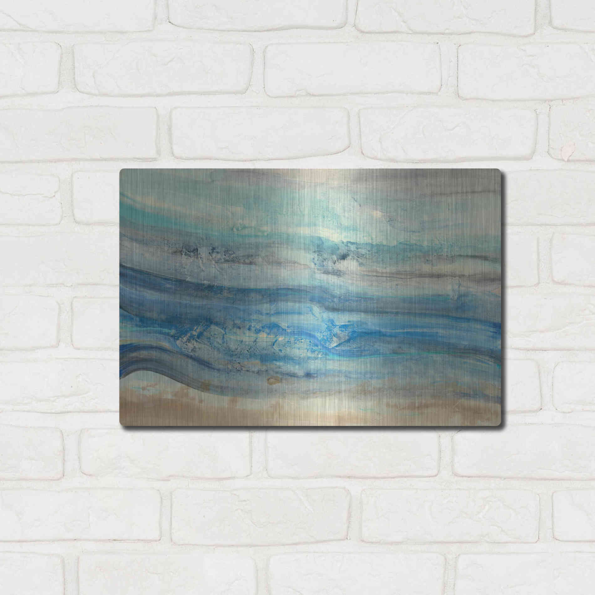 Luxe Metal Art 'Ocean Waves' by Albena Hristova, Metal Wall Art,16x12