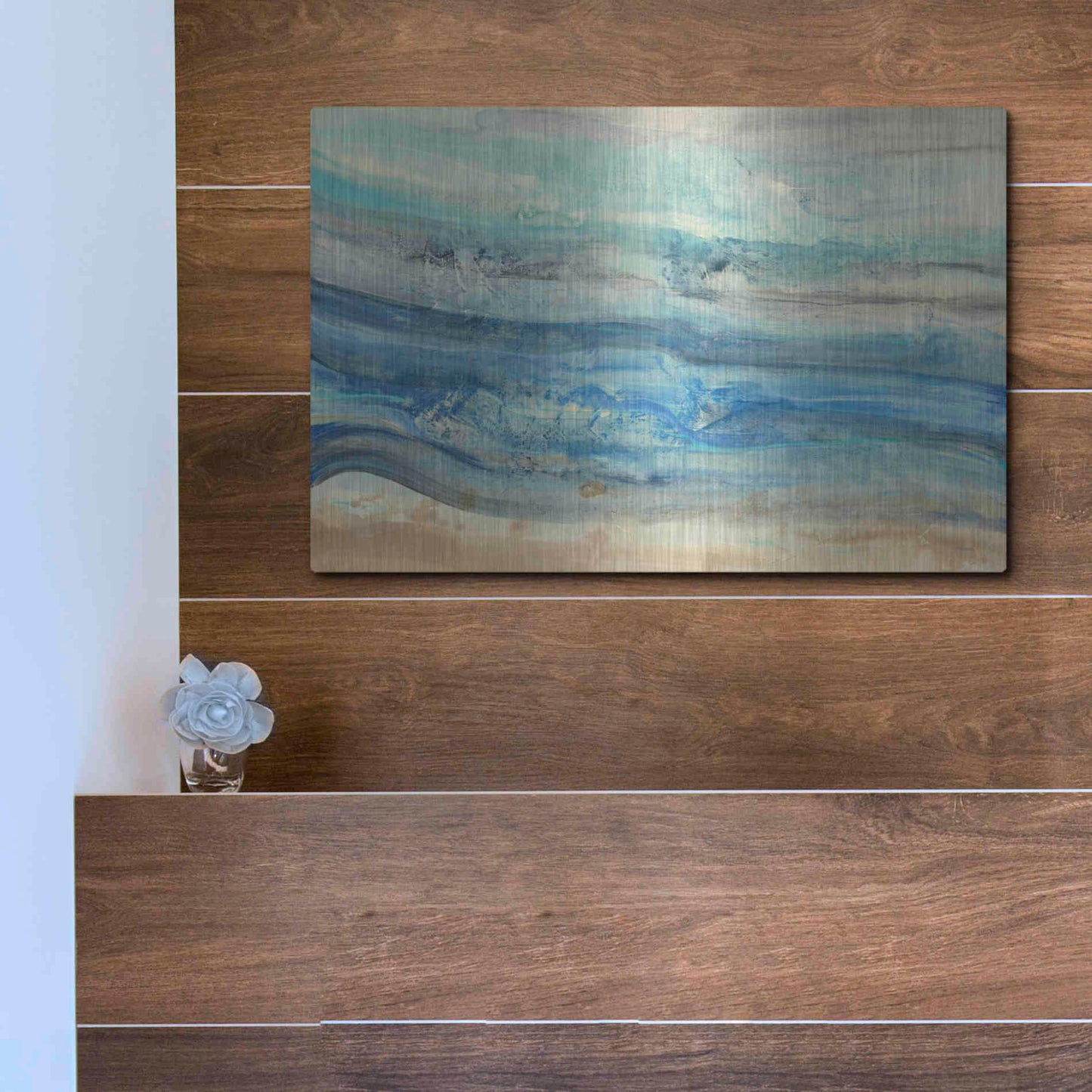Luxe Metal Art 'Ocean Waves' by Albena Hristova, Metal Wall Art,16x12