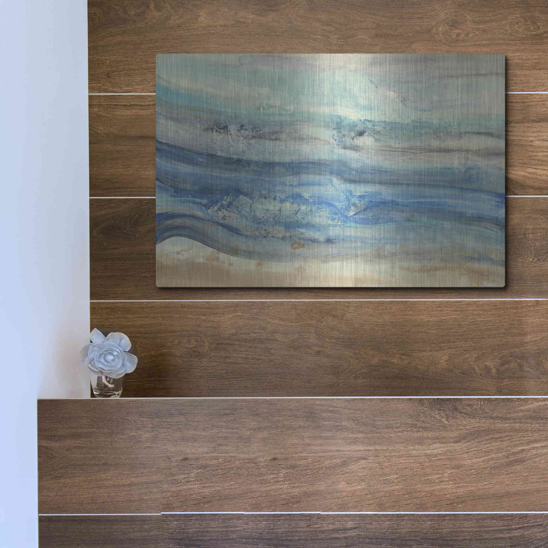 Luxe Metal Art 'Ocean Waves' by Albena Hristova, Metal Wall Art,16x12