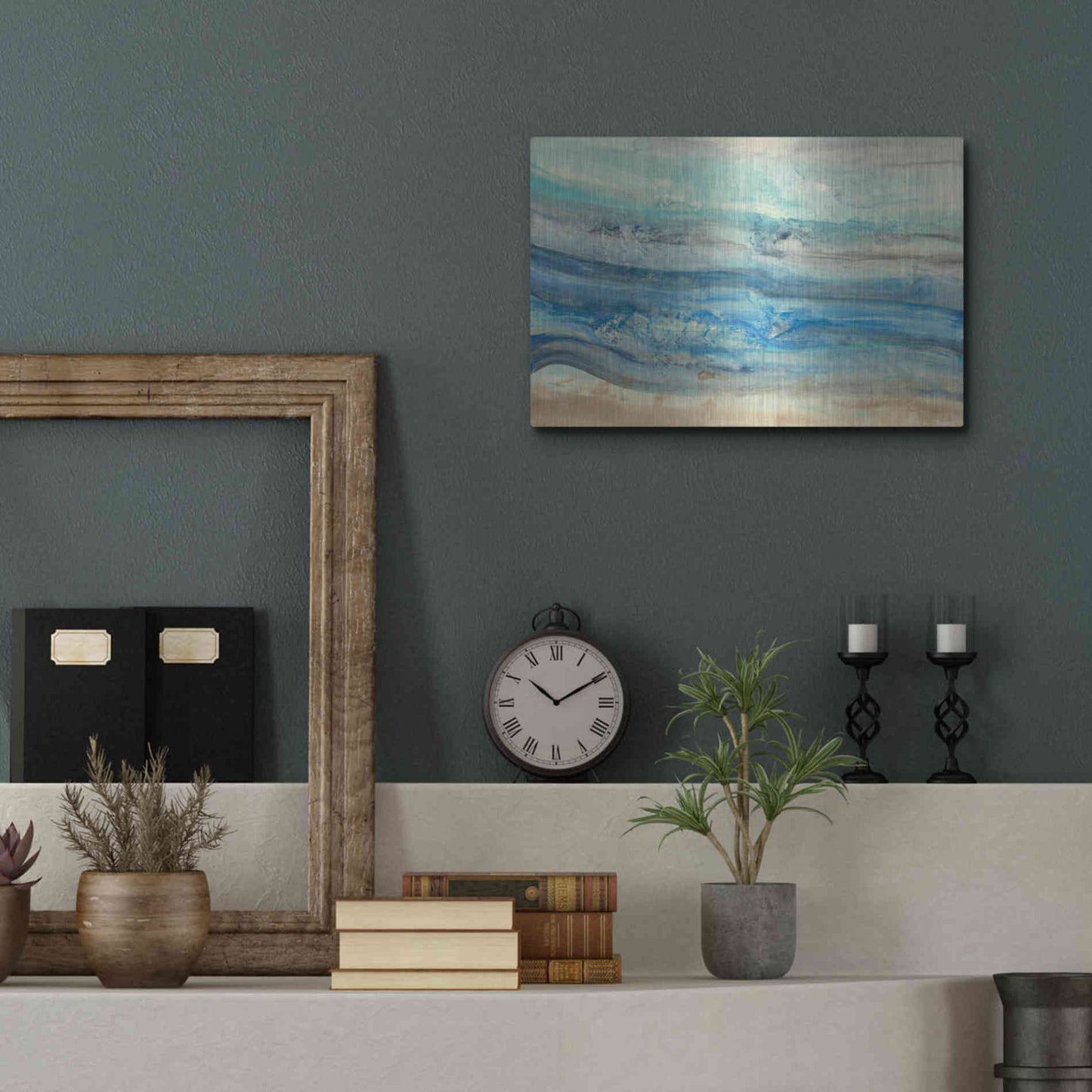 Luxe Metal Art 'Ocean Waves' by Albena Hristova, Metal Wall Art,16x12