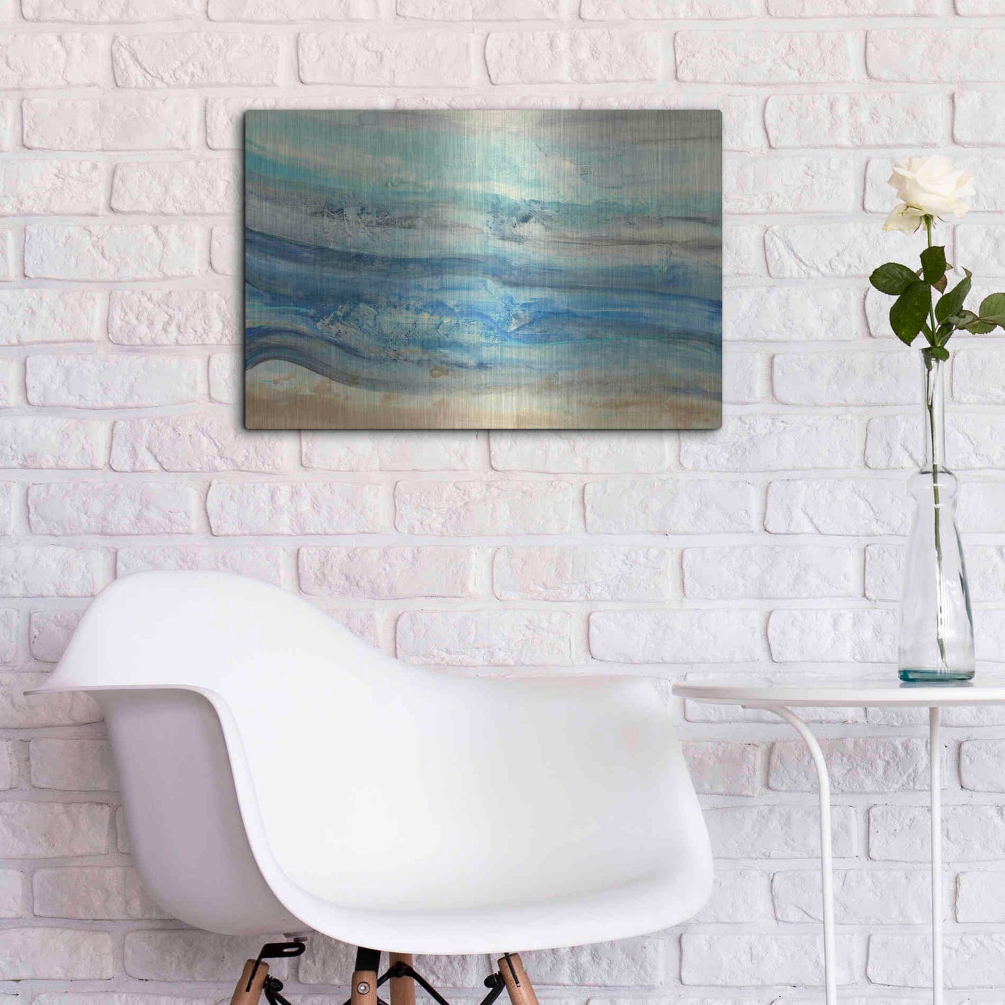 Luxe Metal Art 'Ocean Waves' by Albena Hristova, Metal Wall Art,24x16