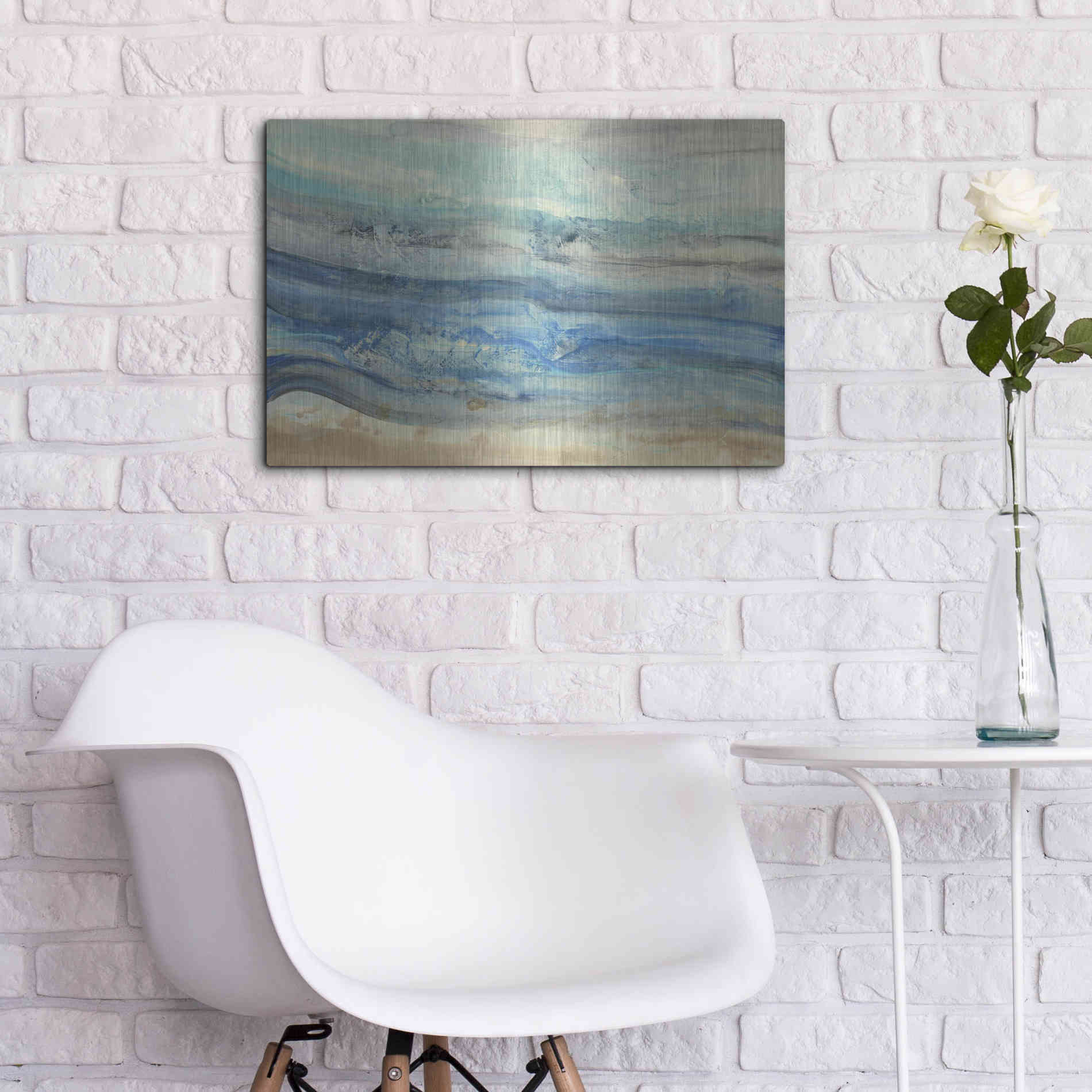 Luxe Metal Art 'Ocean Waves' by Albena Hristova, Metal Wall Art,24x16