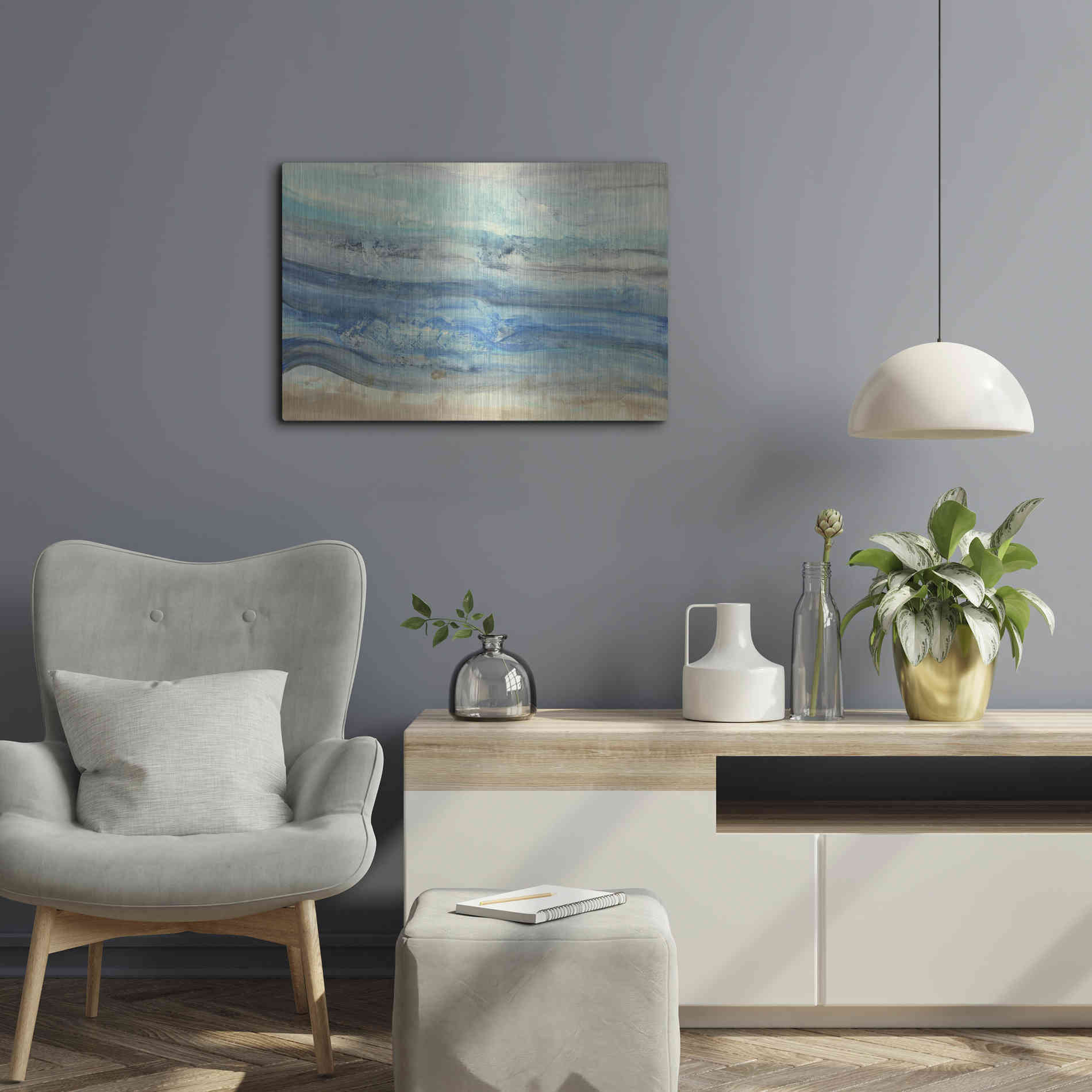 Luxe Metal Art 'Ocean Waves' by Albena Hristova, Metal Wall Art,24x16