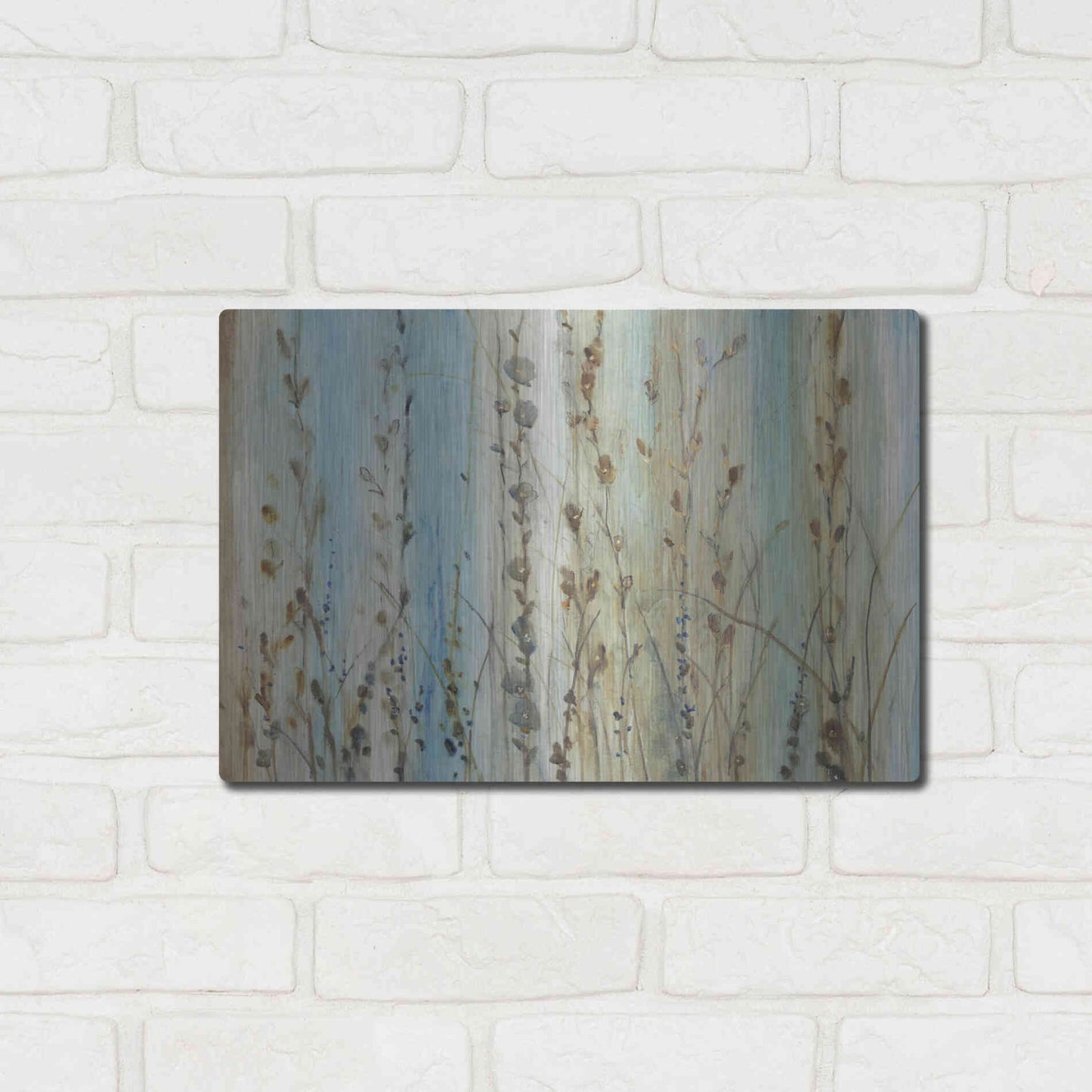 Luxe Metal Art 'Ombre Floral I' by Tim O'Toole, Metal Wall Art,16x12