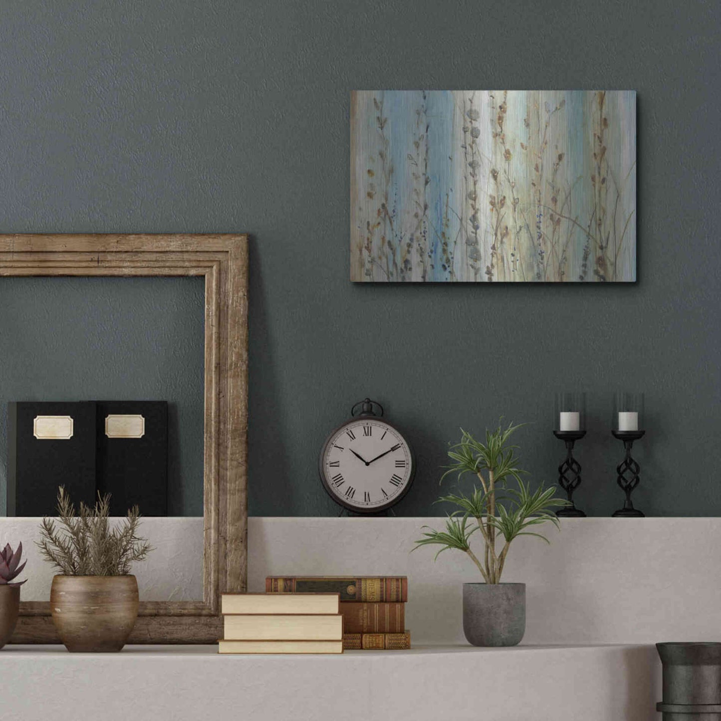 Luxe Metal Art 'Ombre Floral I' by Tim O'Toole, Metal Wall Art,16x12