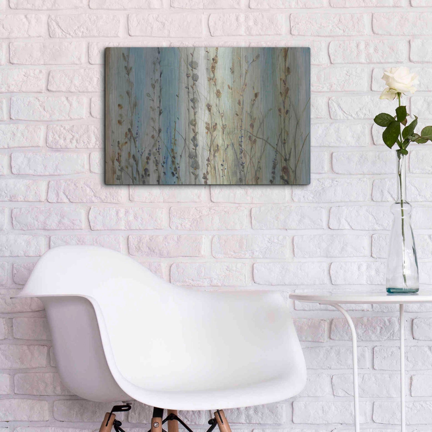 Luxe Metal Art 'Ombre Floral I' by Tim O'Toole, Metal Wall Art,24x16