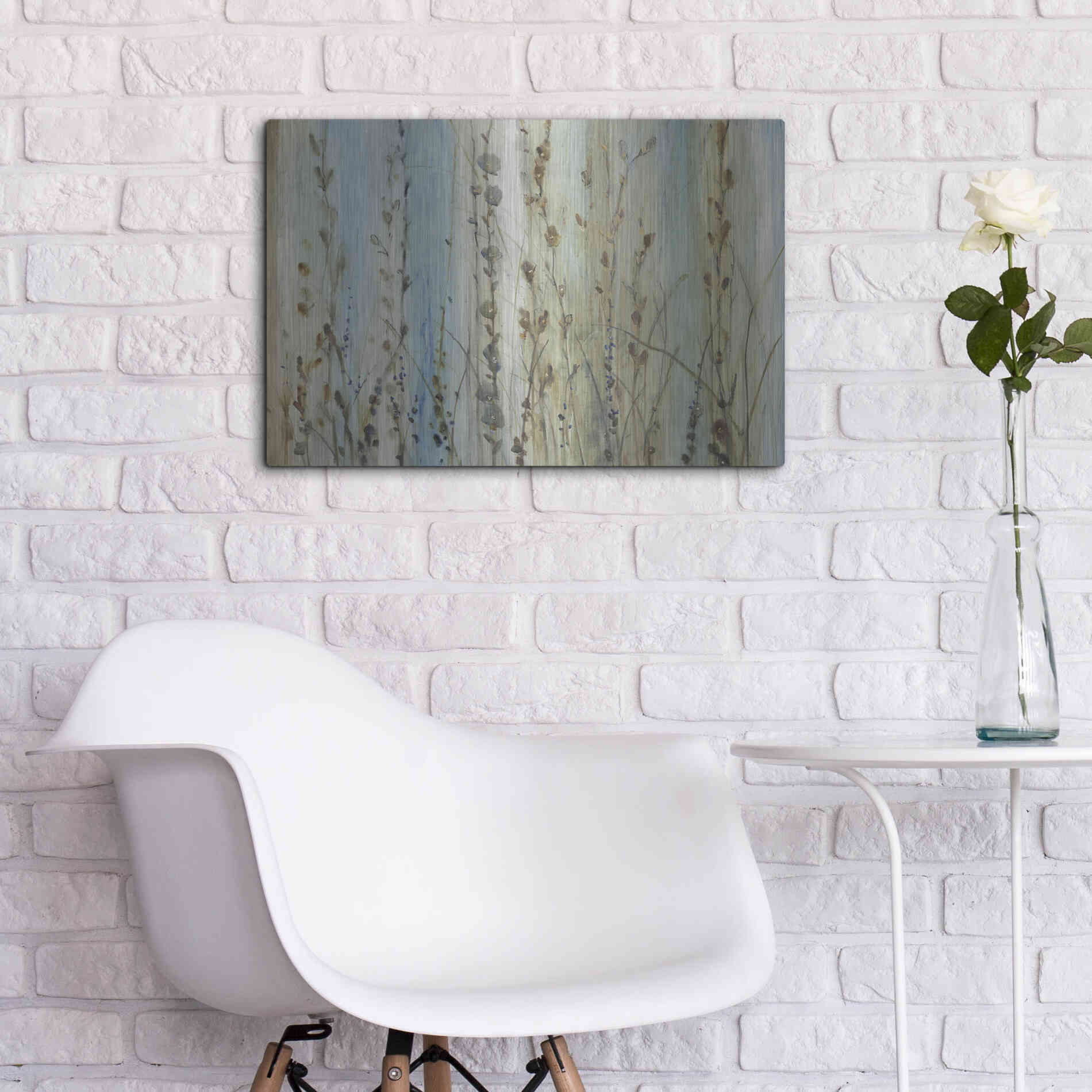 Luxe Metal Art 'Ombre Floral I' by Tim O'Toole, Metal Wall Art,24x16