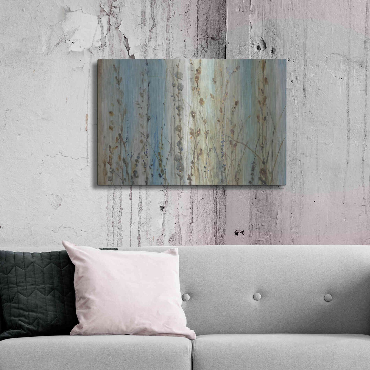 Luxe Metal Art 'Ombre Floral I' by Tim O'Toole, Metal Wall Art,36x24