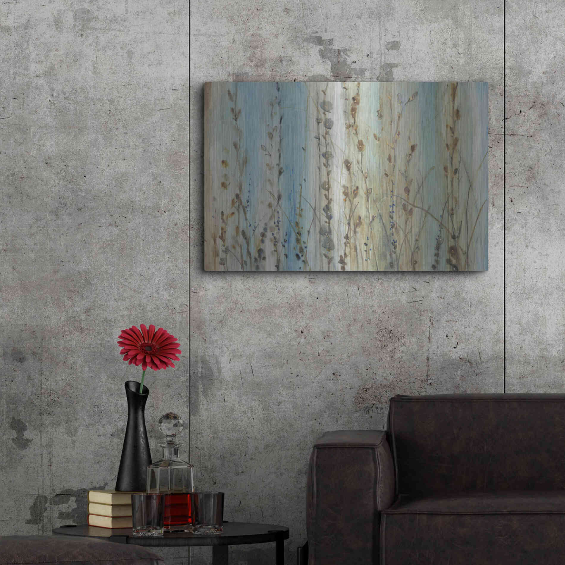 Luxe Metal Art 'Ombre Floral I' by Tim O'Toole, Metal Wall Art,36x24