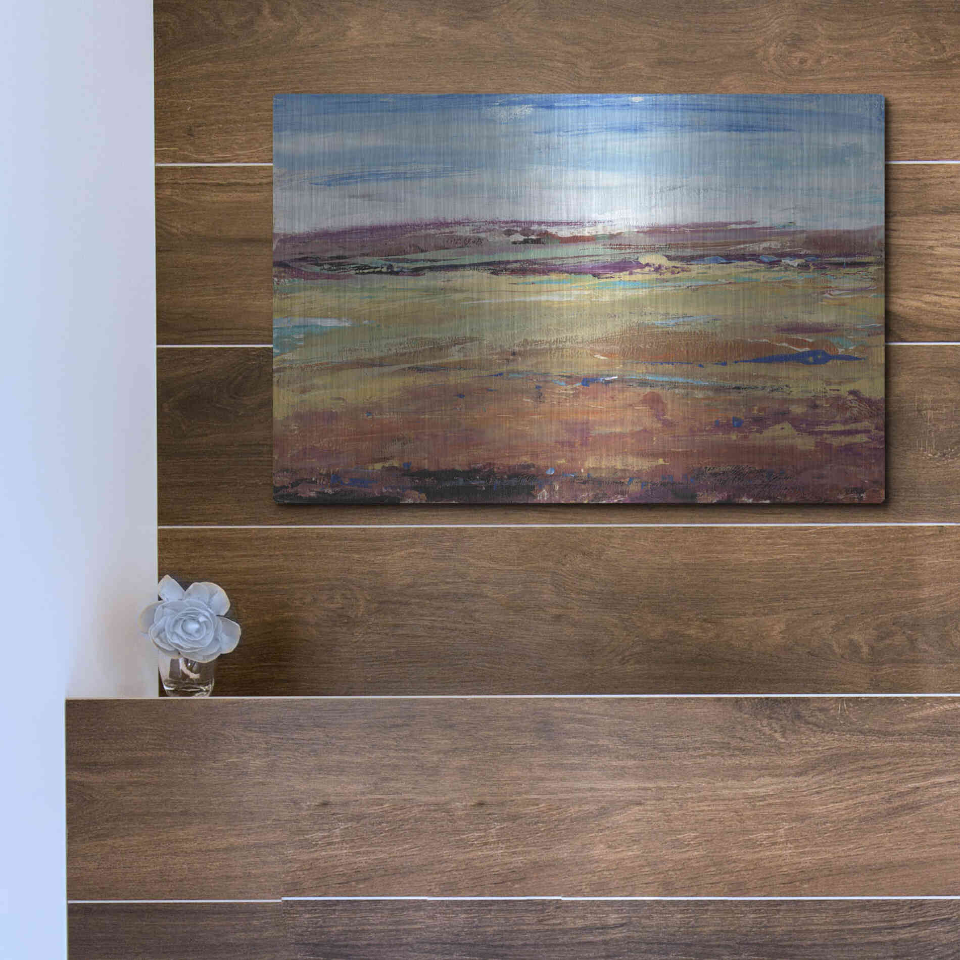 Luxe Metal Art 'Terra Vista I' by Tim O'Toole, Metal Wall Art,16x12