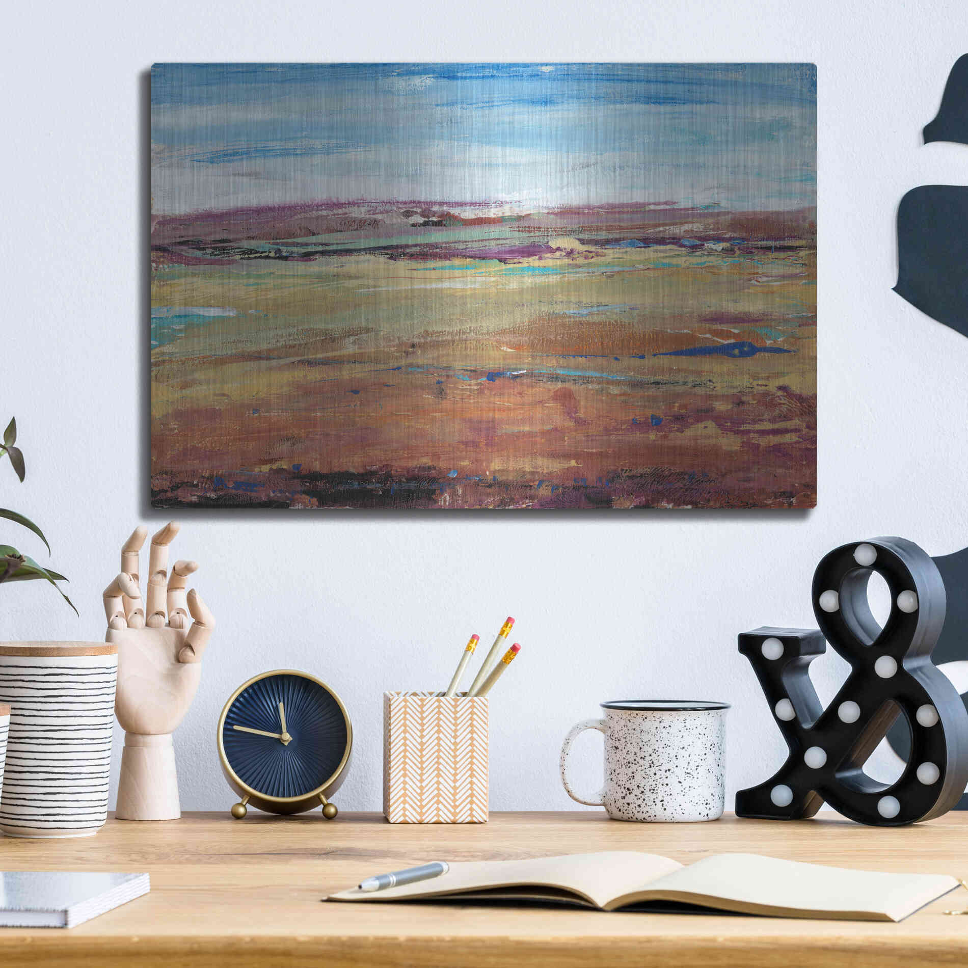 Luxe Metal Art 'Terra Vista I' by Tim O'Toole, Metal Wall Art,16x12