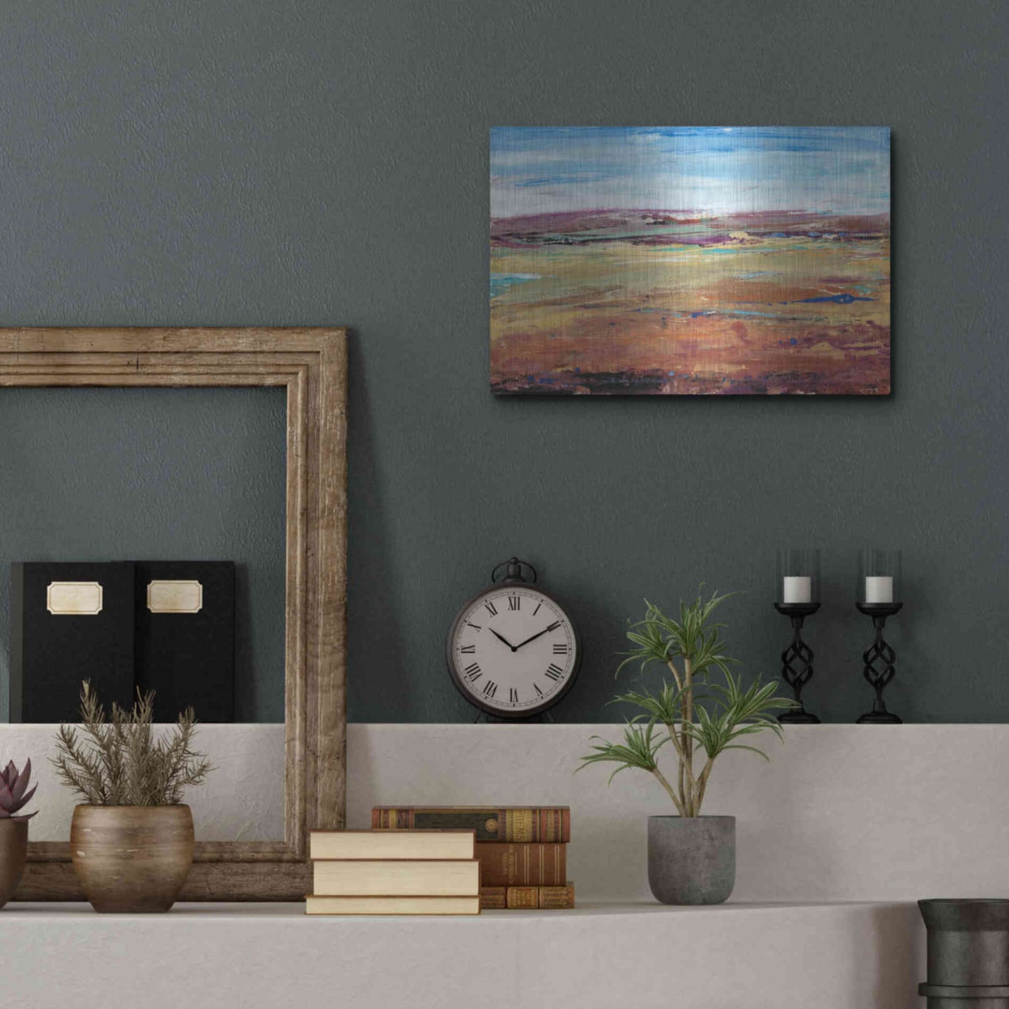 Luxe Metal Art 'Terra Vista I' by Tim O'Toole, Metal Wall Art,16x12