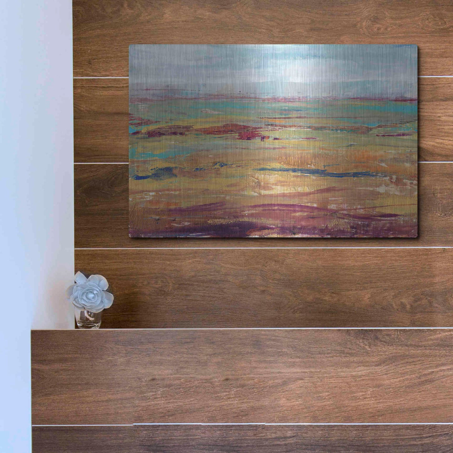 Luxe Metal Art 'Terra Vista II' by Tim O'Toole, Metal Wall Art,16x12