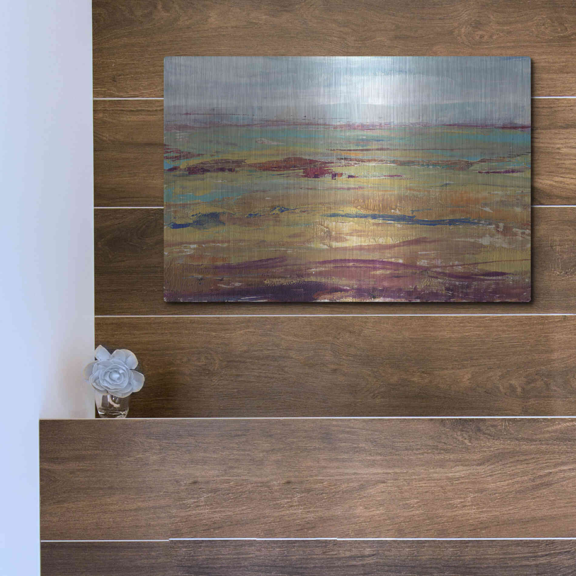 Luxe Metal Art 'Terra Vista II' by Tim O'Toole, Metal Wall Art,16x12