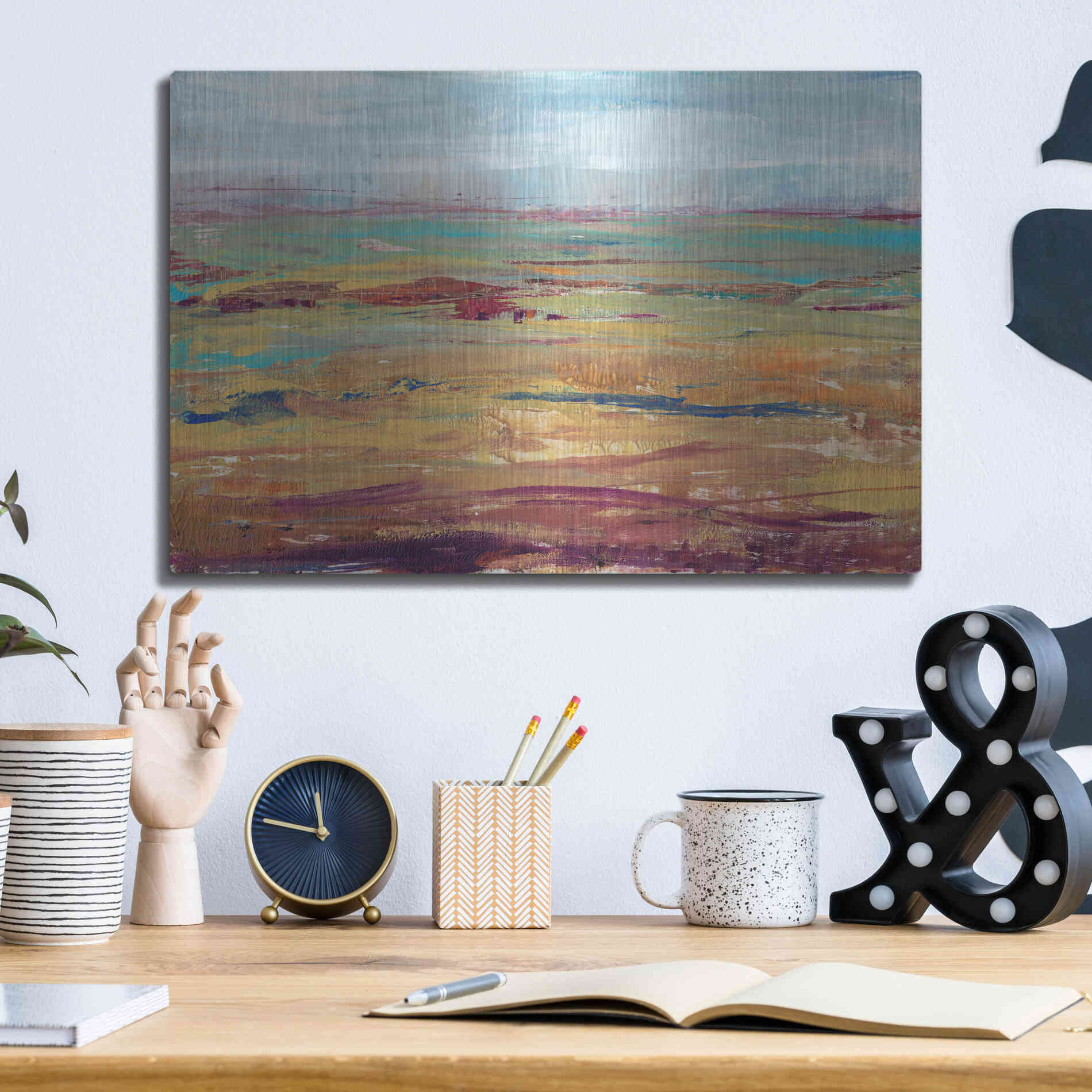 Luxe Metal Art 'Terra Vista II' by Tim O'Toole, Metal Wall Art,16x12