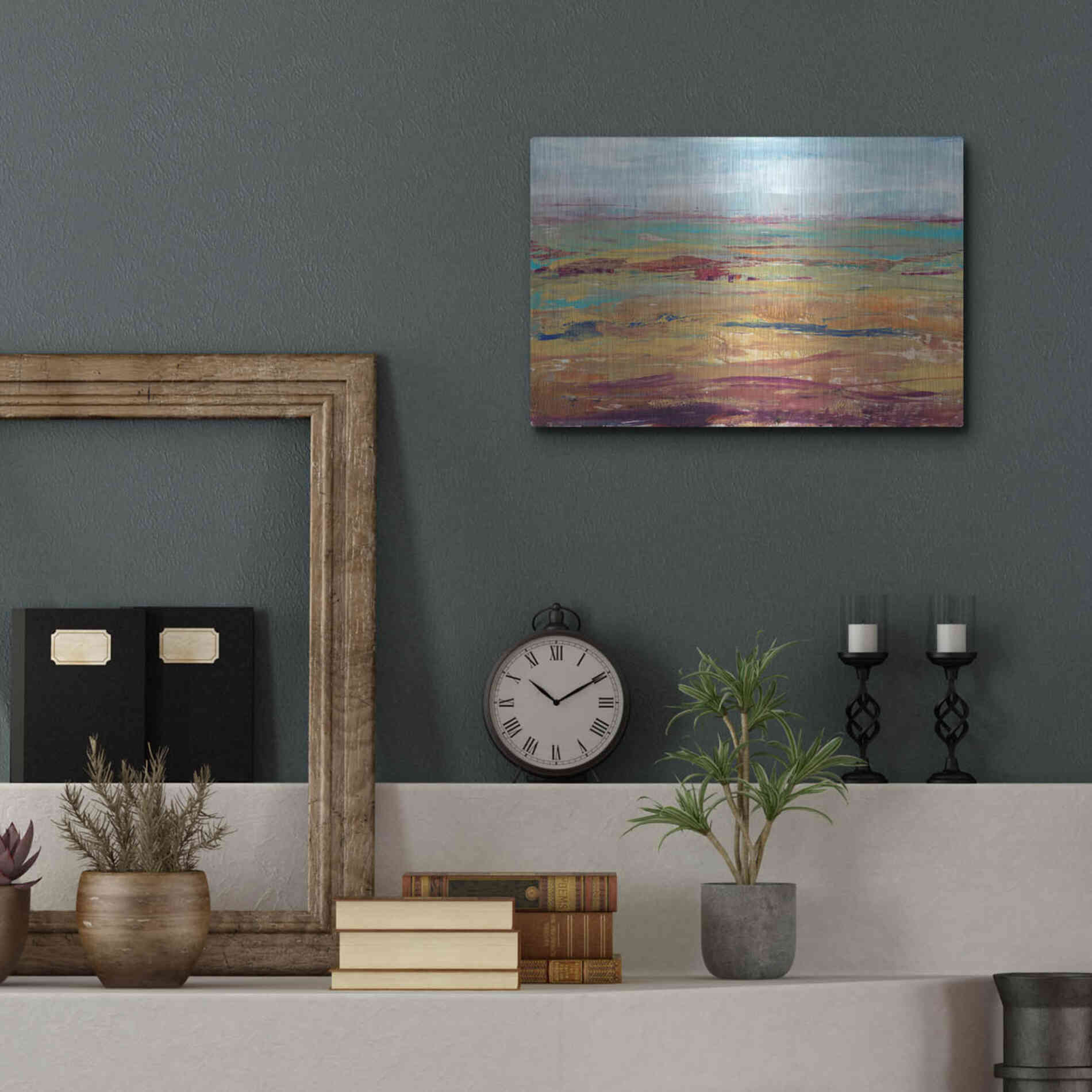 Luxe Metal Art 'Terra Vista II' by Tim O'Toole, Metal Wall Art,16x12