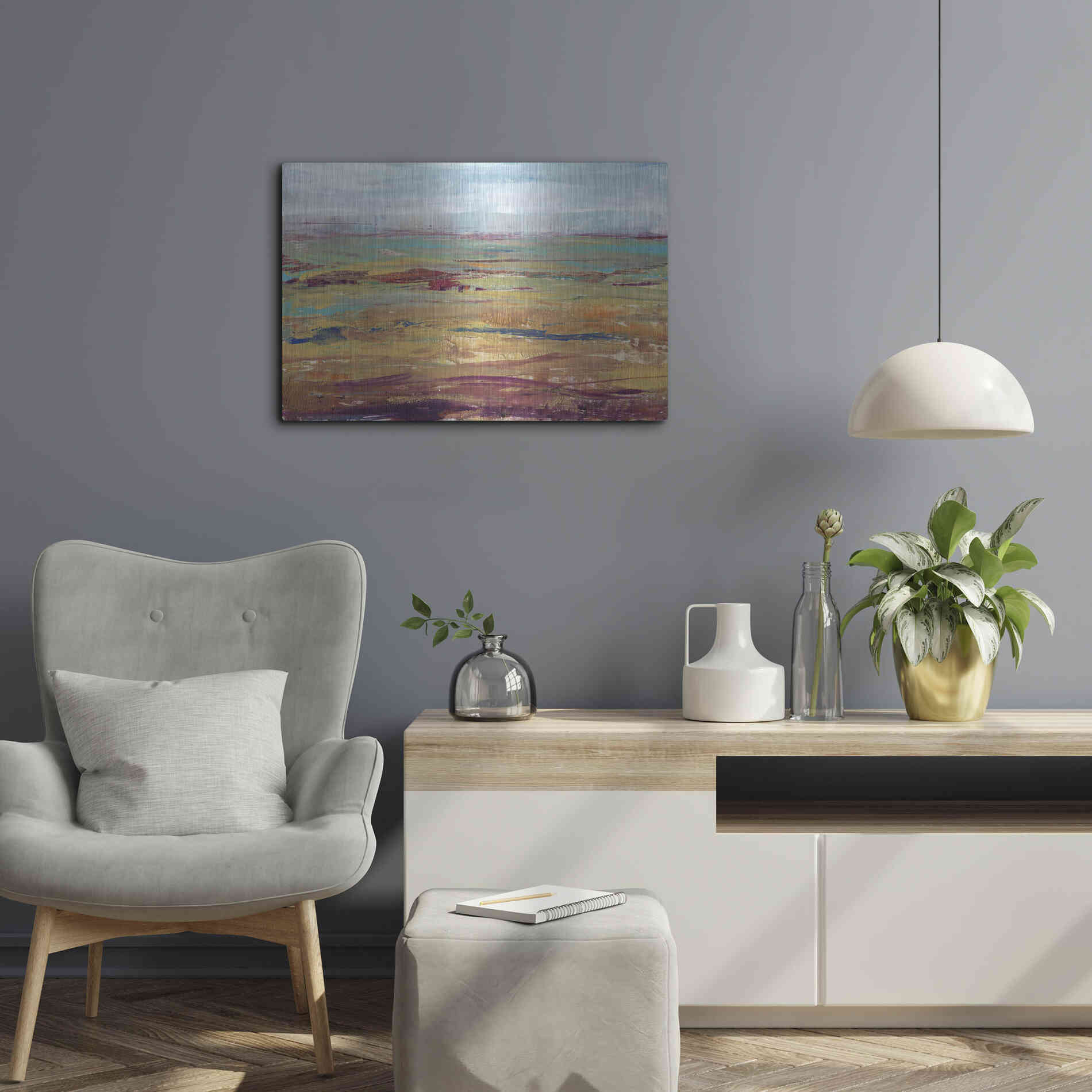 Luxe Metal Art 'Terra Vista II' by Tim O'Toole, Metal Wall Art,24x16