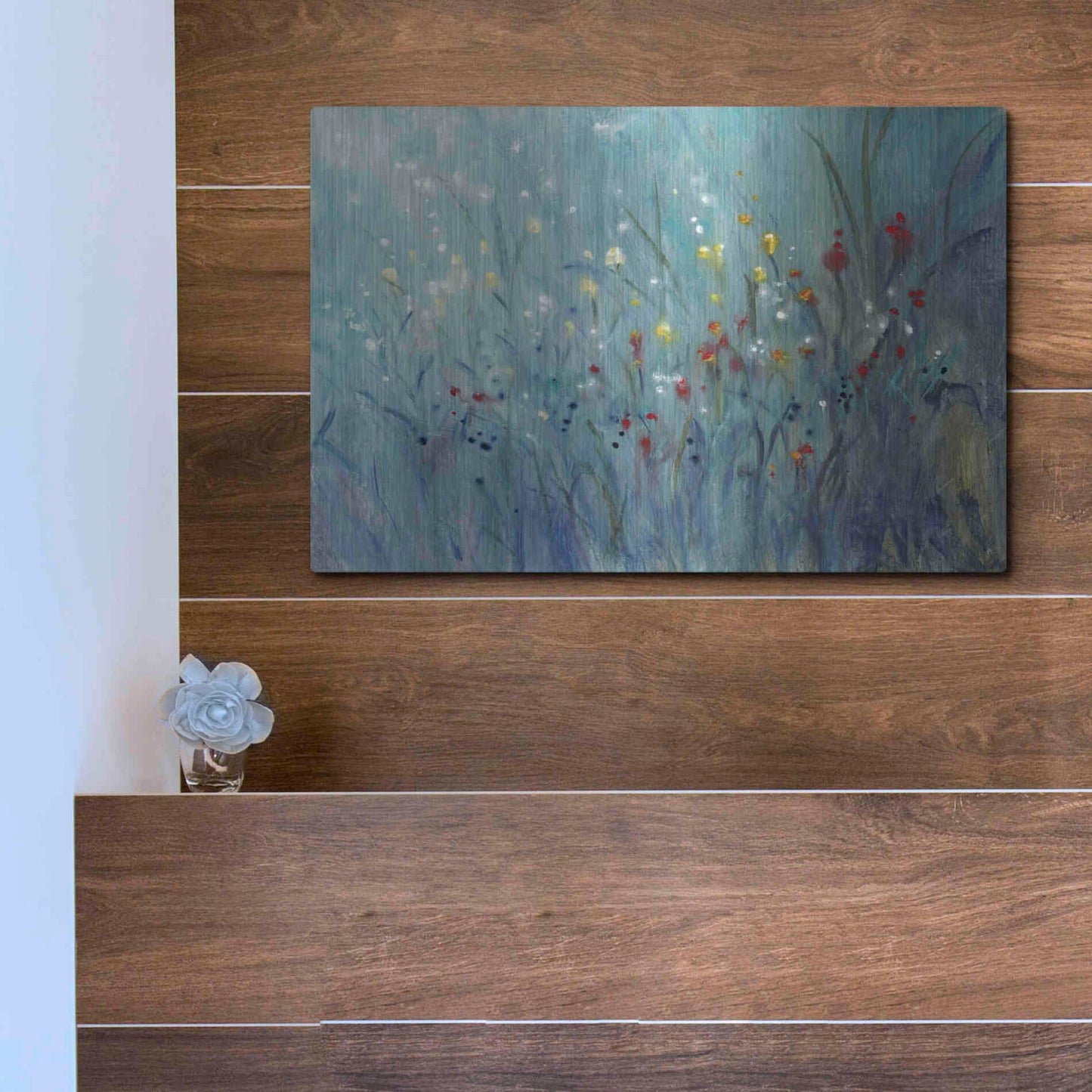 Luxe Metal Art 'Blue Vision I' by Tim O'Toole, Metal Wall Art,16x12