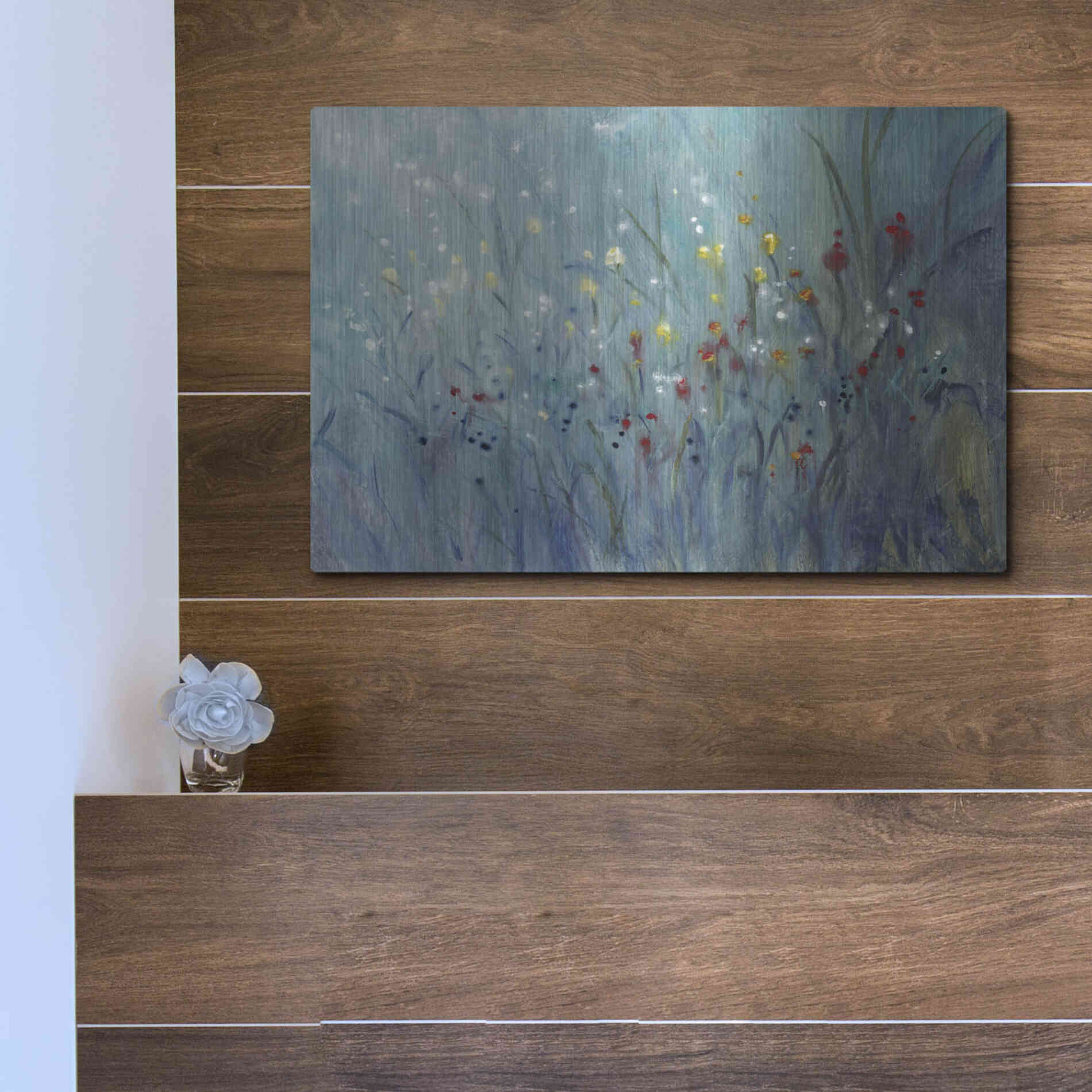 Luxe Metal Art 'Blue Vision I' by Tim O'Toole, Metal Wall Art,16x12