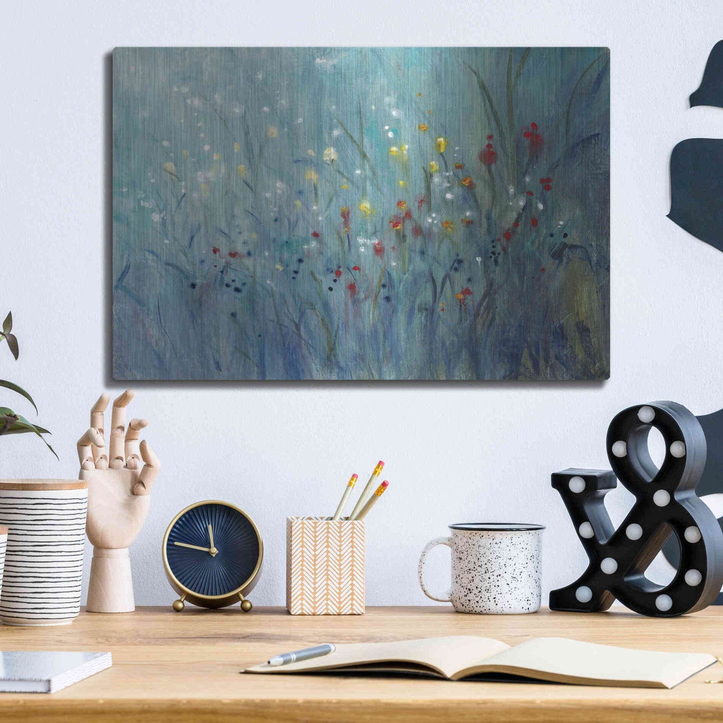 Luxe Metal Art 'Blue Vision I' by Tim O'Toole, Metal Wall Art,16x12