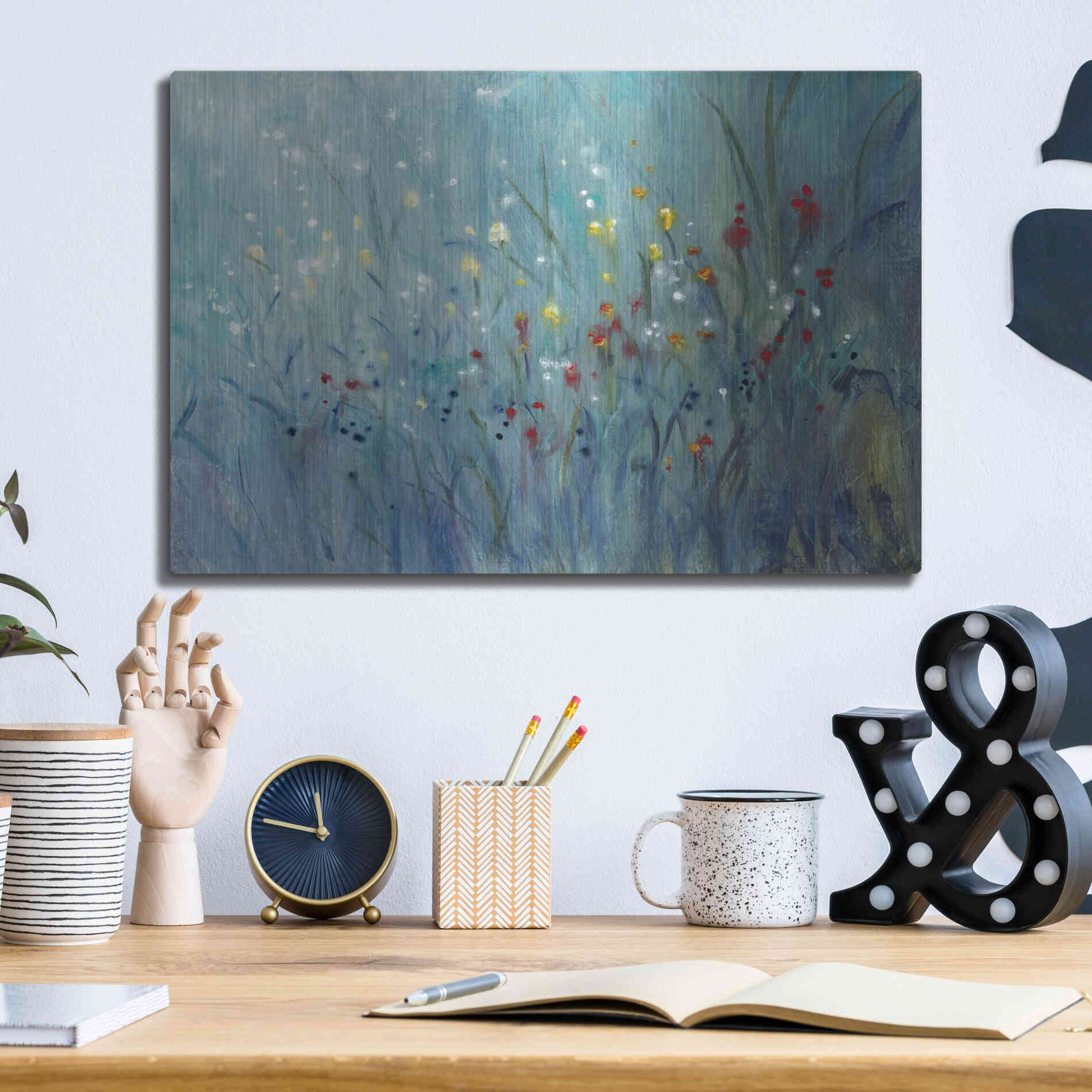 Luxe Metal Art 'Blue Vision I' by Tim O'Toole, Metal Wall Art,16x12