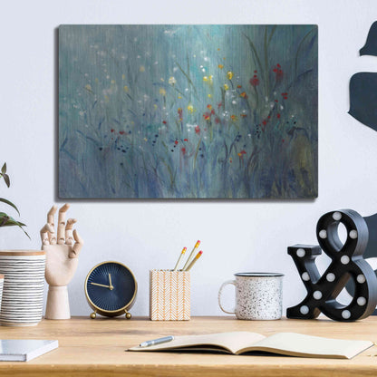 Luxe Metal Art 'Blue Vision I' by Tim O'Toole, Metal Wall Art,16x12