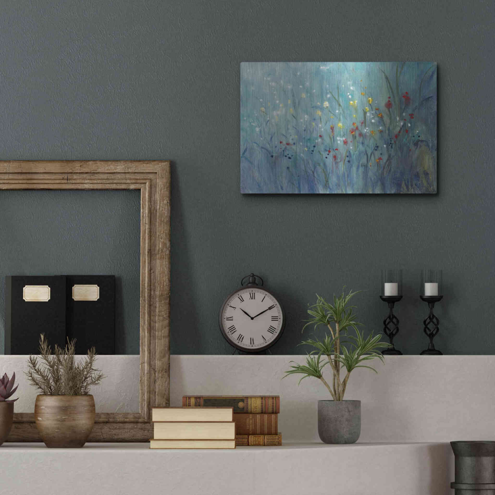 Luxe Metal Art 'Blue Vision I' by Tim O'Toole, Metal Wall Art,16x12