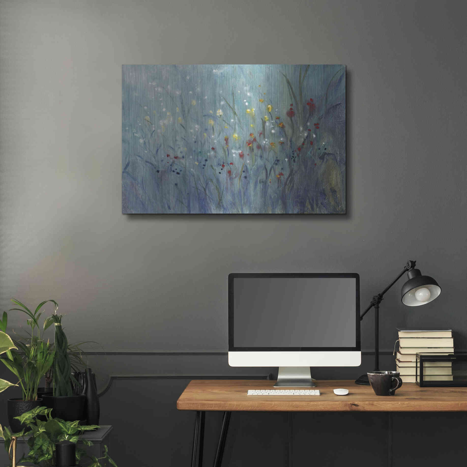 Luxe Metal Art 'Blue Vision I' by Tim O'Toole, Metal Wall Art,36x24