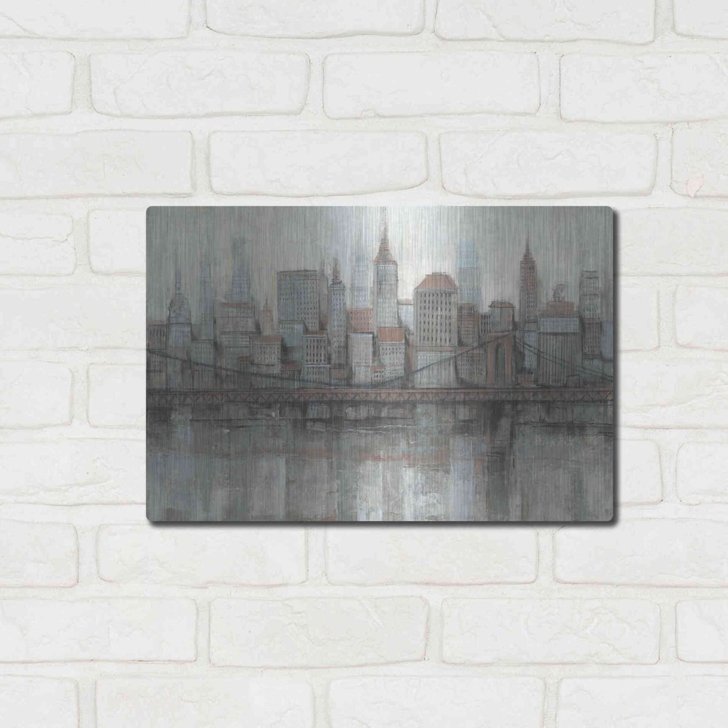 Luxe Metal Art 'City Center I' by Tim O'Toole, Metal Wall Art,16x12
