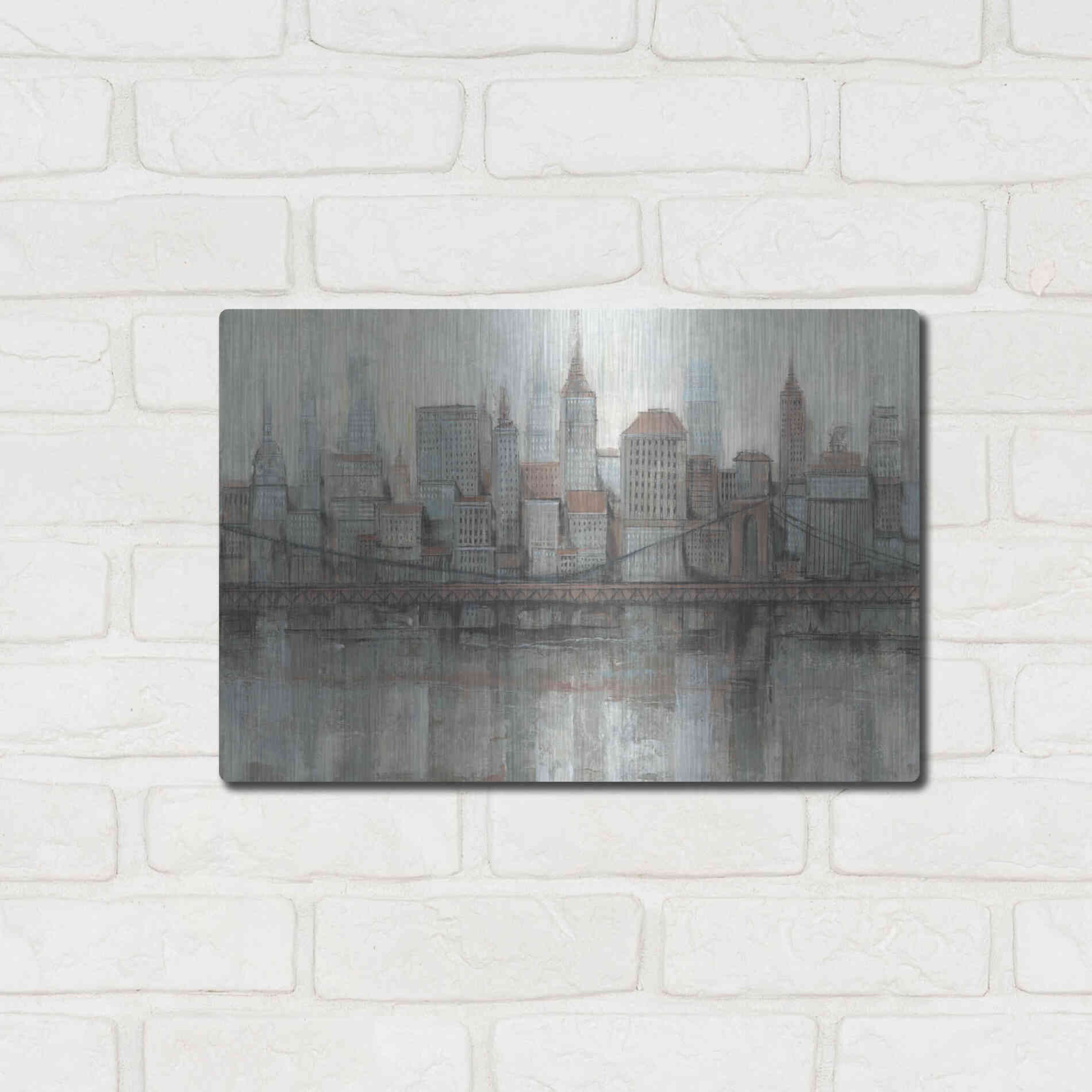 Luxe Metal Art 'City Center I' by Tim O'Toole, Metal Wall Art,16x12
