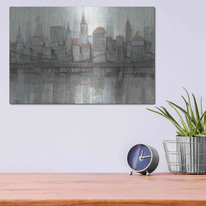 Luxe Metal Art 'City Center I' by Tim O'Toole, Metal Wall Art,16x12