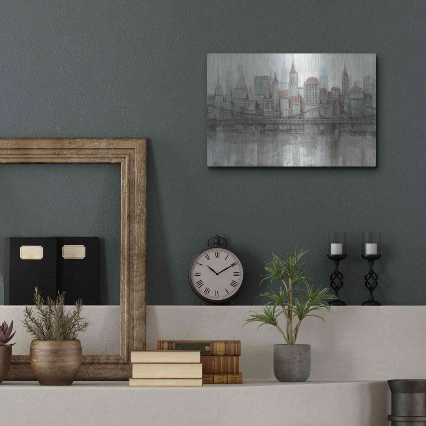 Luxe Metal Art 'City Center I' by Tim O'Toole, Metal Wall Art,16x12