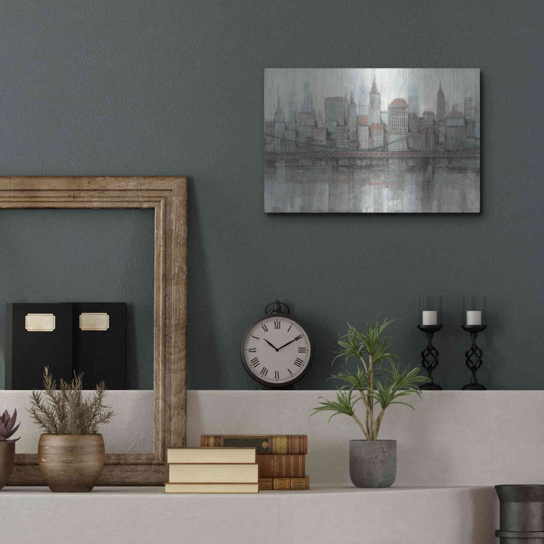 Luxe Metal Art 'City Center I' by Tim O'Toole, Metal Wall Art,16x12