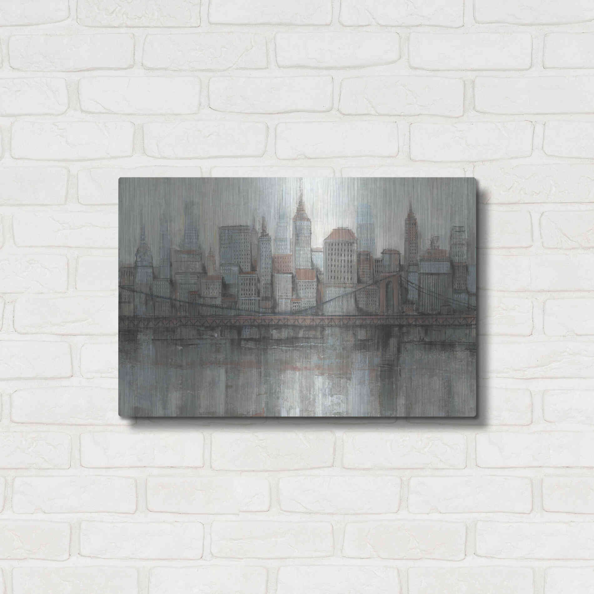 Luxe Metal Art 'City Center I' by Tim O'Toole, Metal Wall Art,24x16