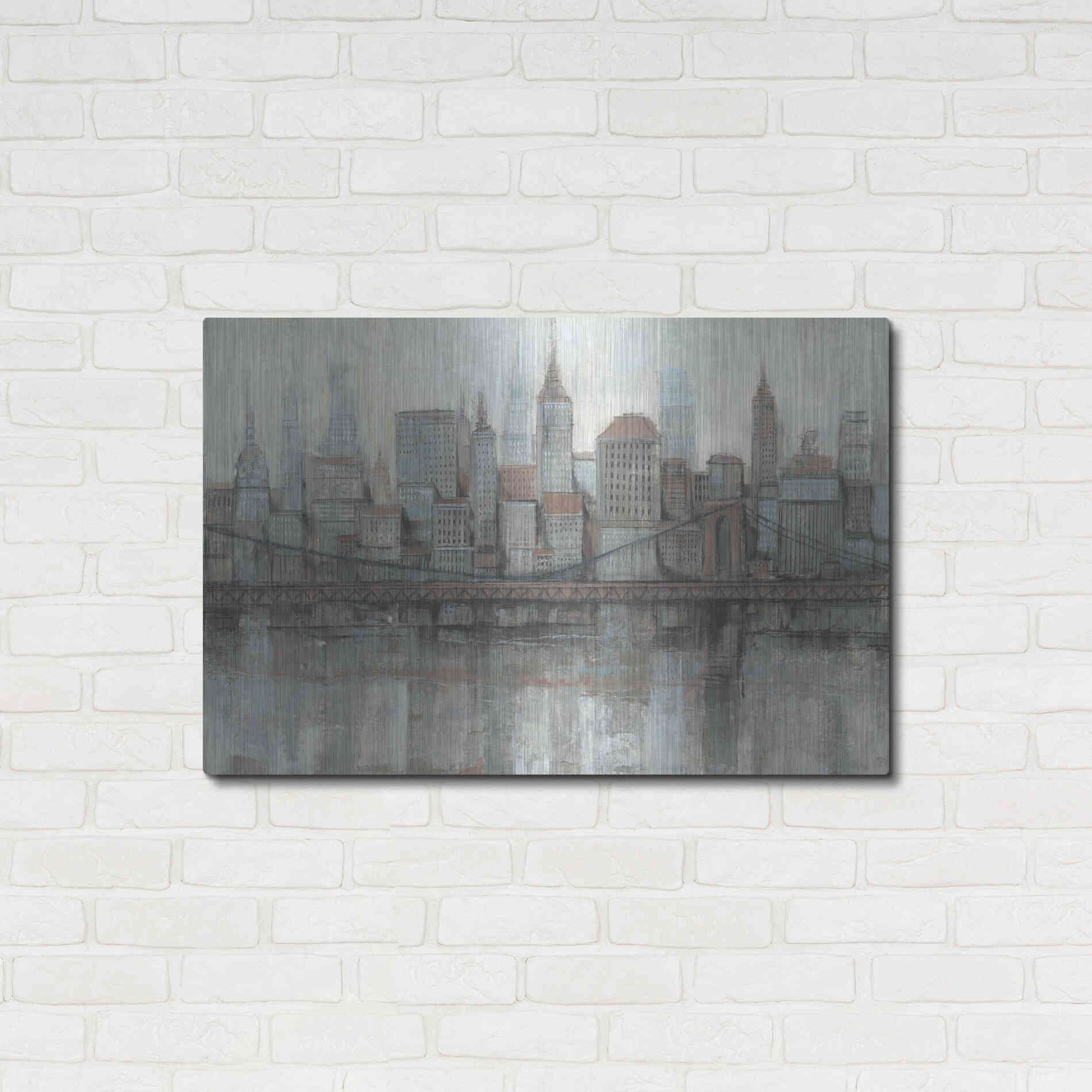 Luxe Metal Art 'City Center I' by Tim O'Toole, Metal Wall Art,36x24